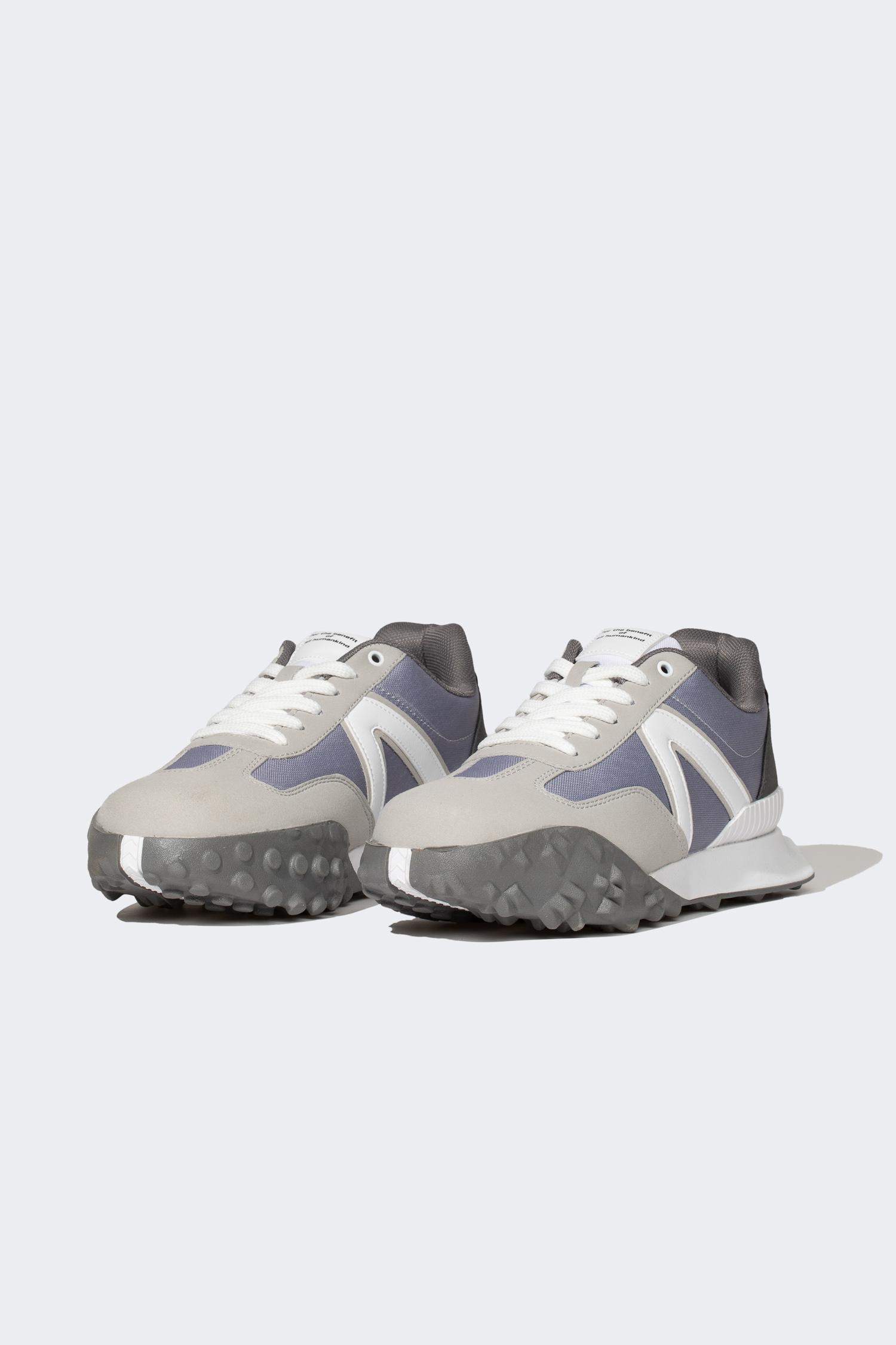 سنيكرز رجالي جلد صناعي برباط بكعب مسنن