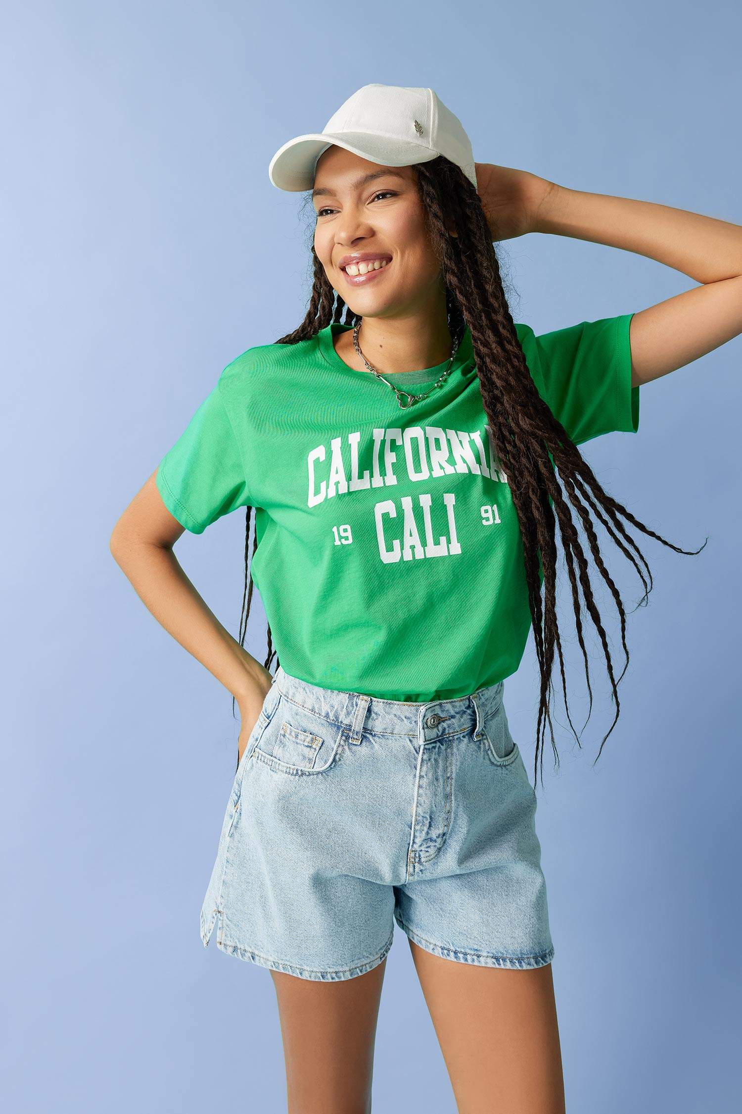 Regular Fit Bisiklet Yaka Baskılı Kısa Kollu %100 Pamuk Tişört