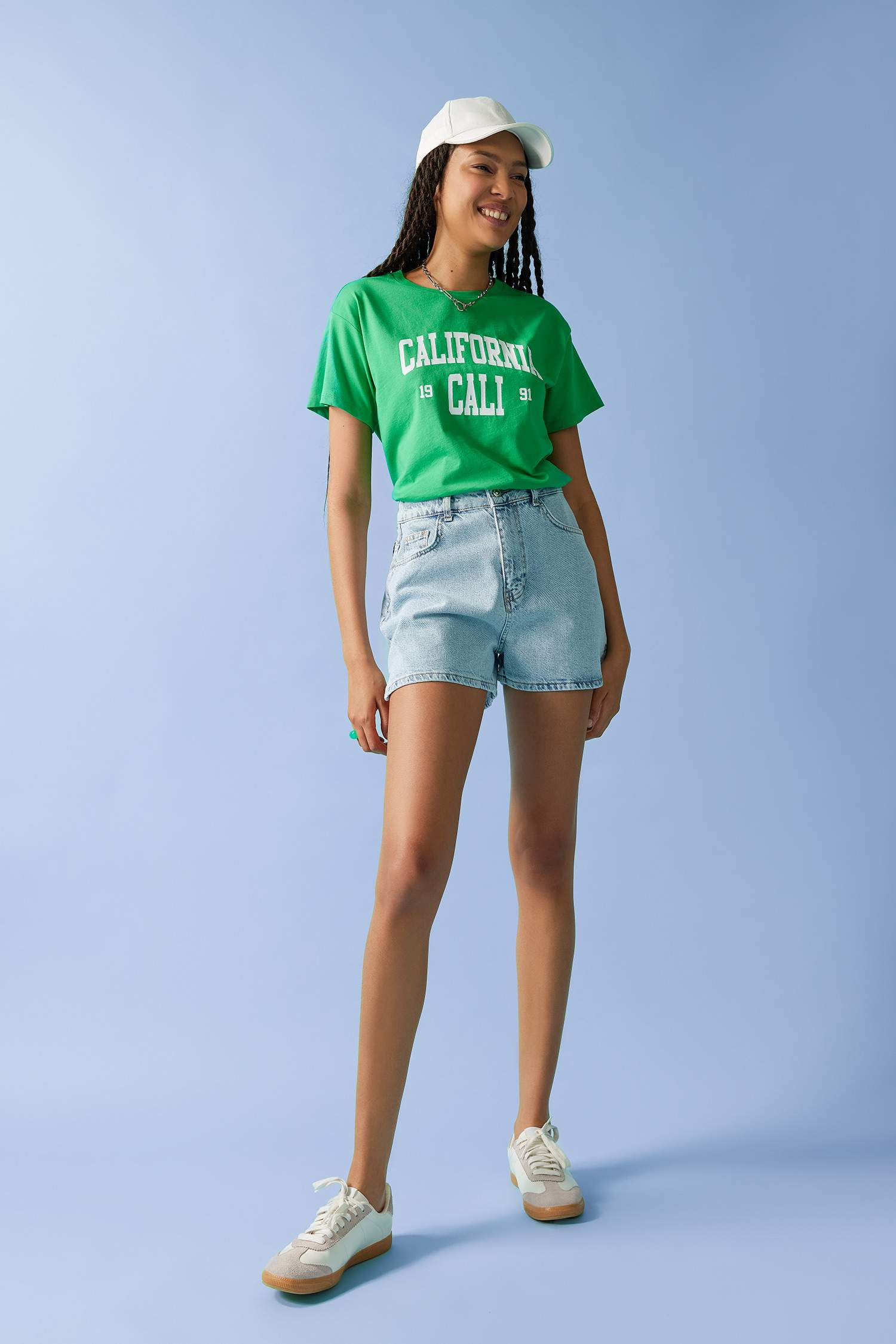 Regular Fit Bisiklet Yaka Baskılı Kısa Kollu %100 Pamuk Tişört