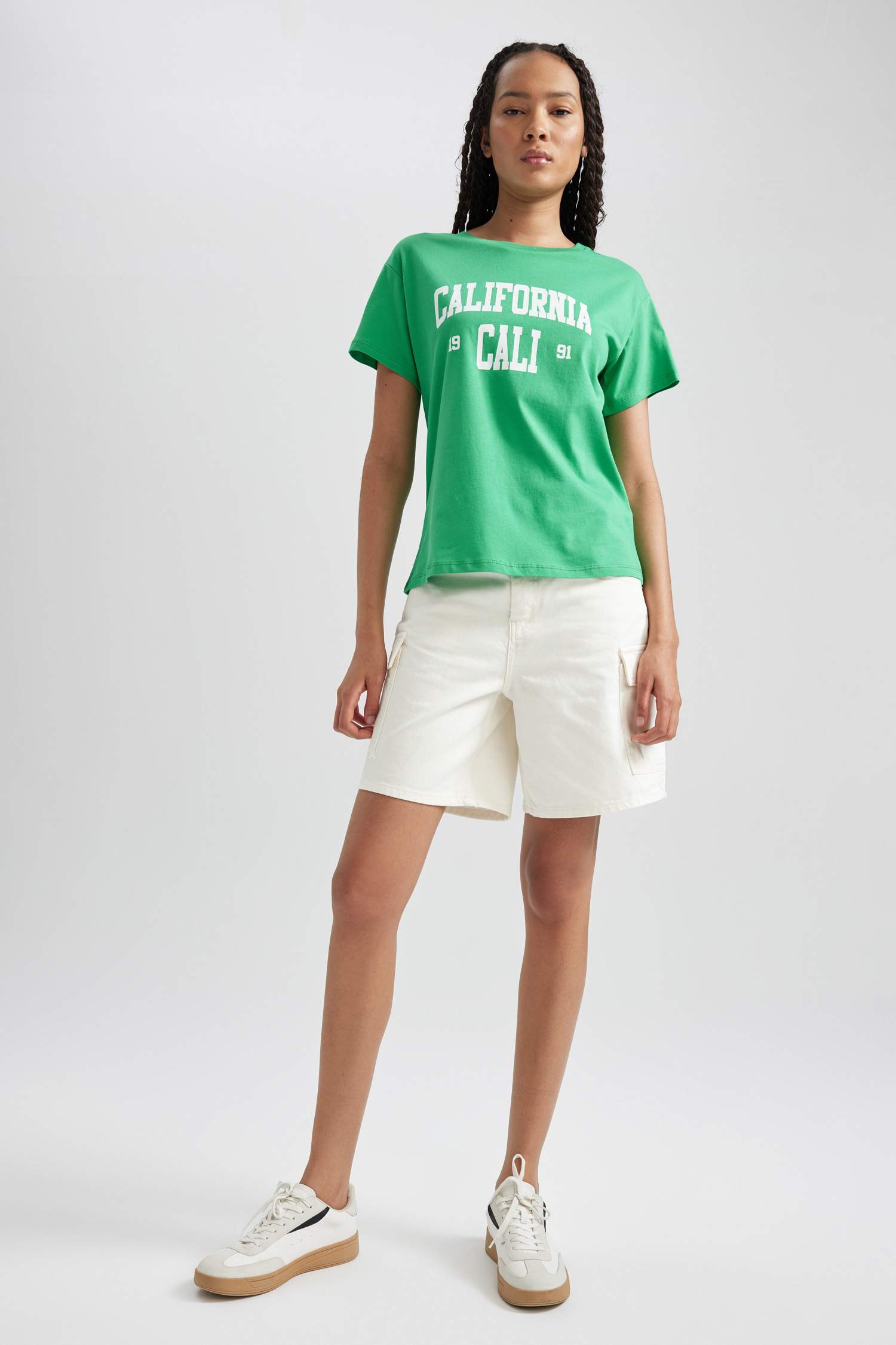 Regular Fit Bisiklet Yaka Baskılı Kısa Kollu %100 Pamuk Tişört