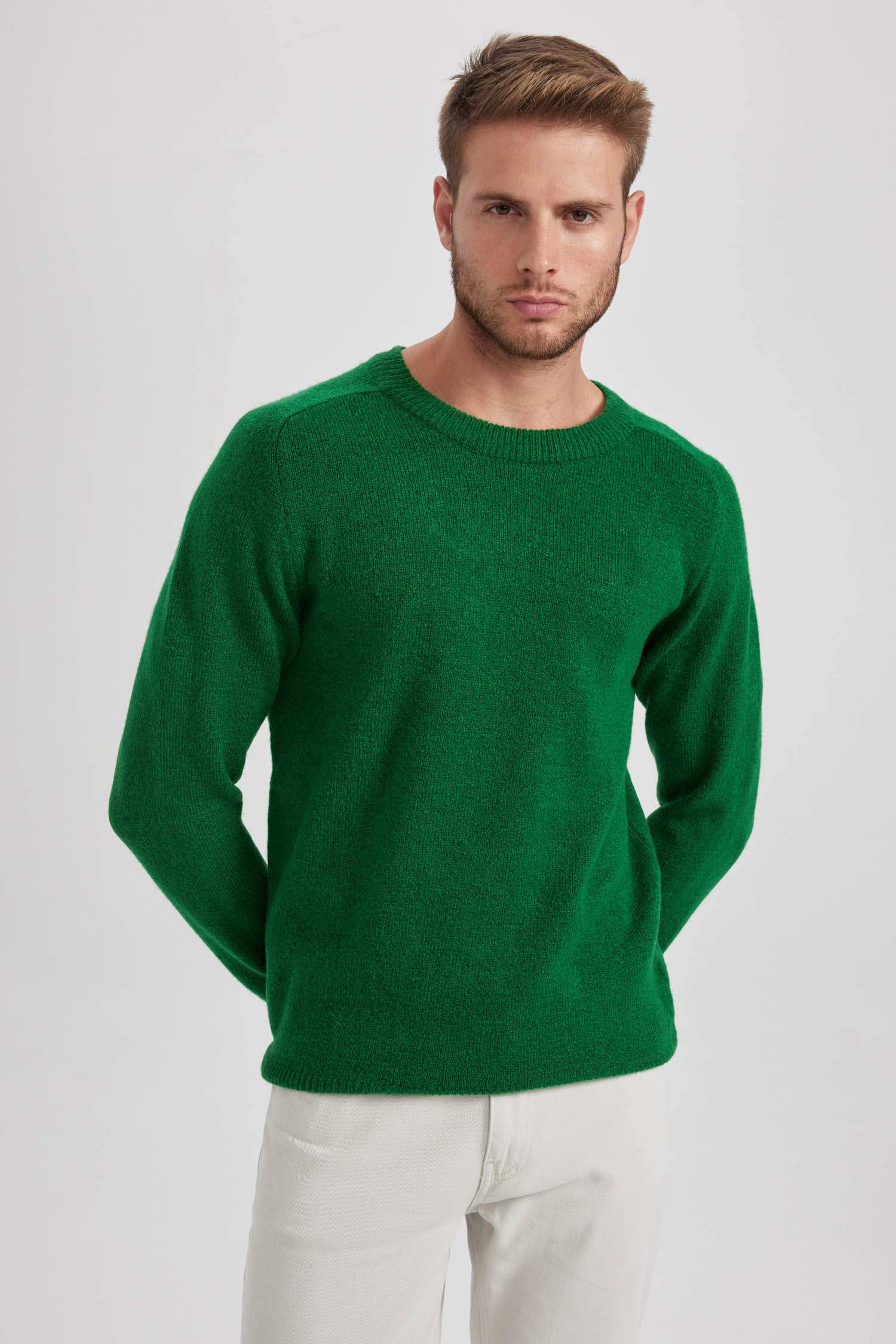 Standard Fit Crew Neck Basic Knitted Pullover