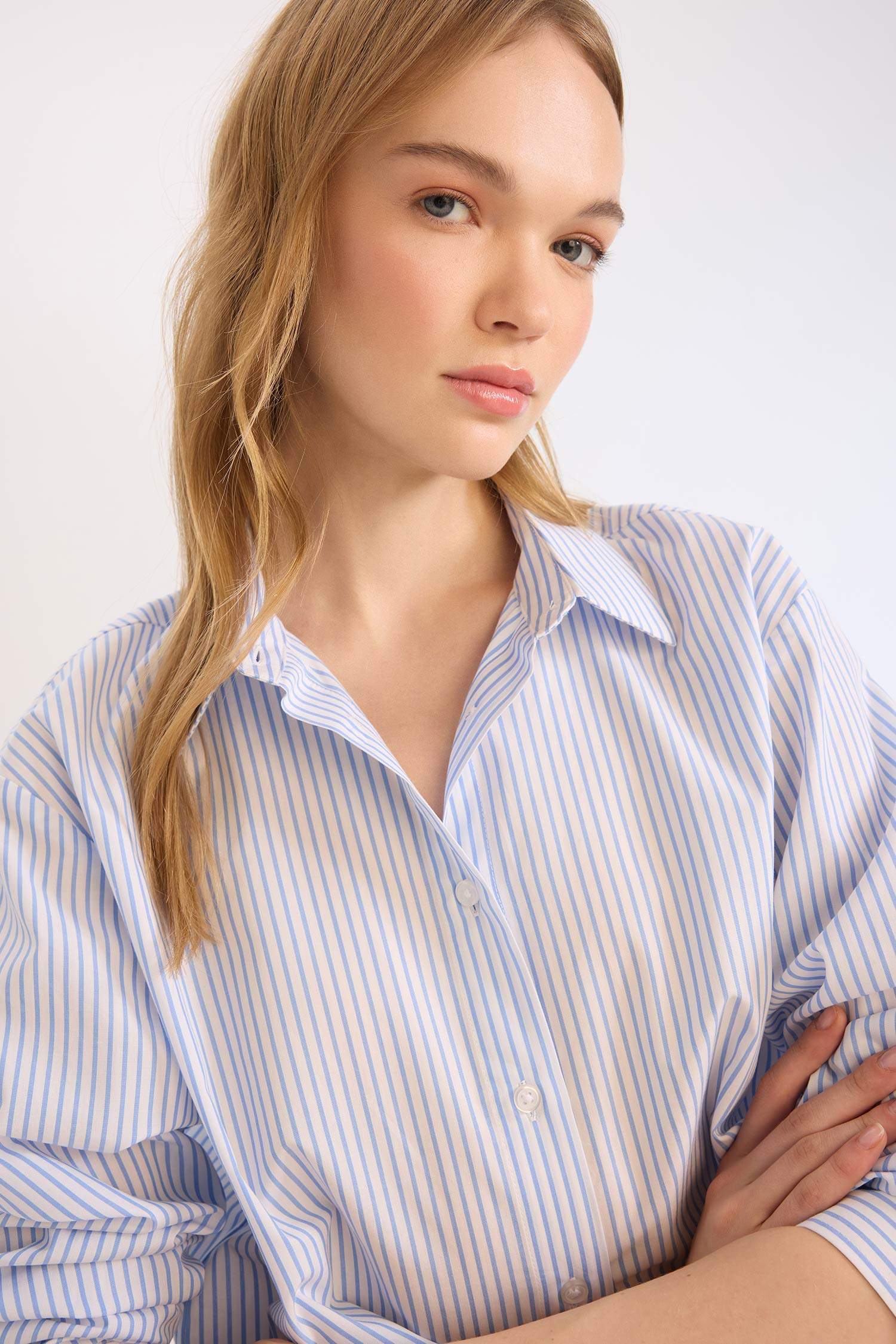 Oversize Fit Poplin Long Sleeve Shirt