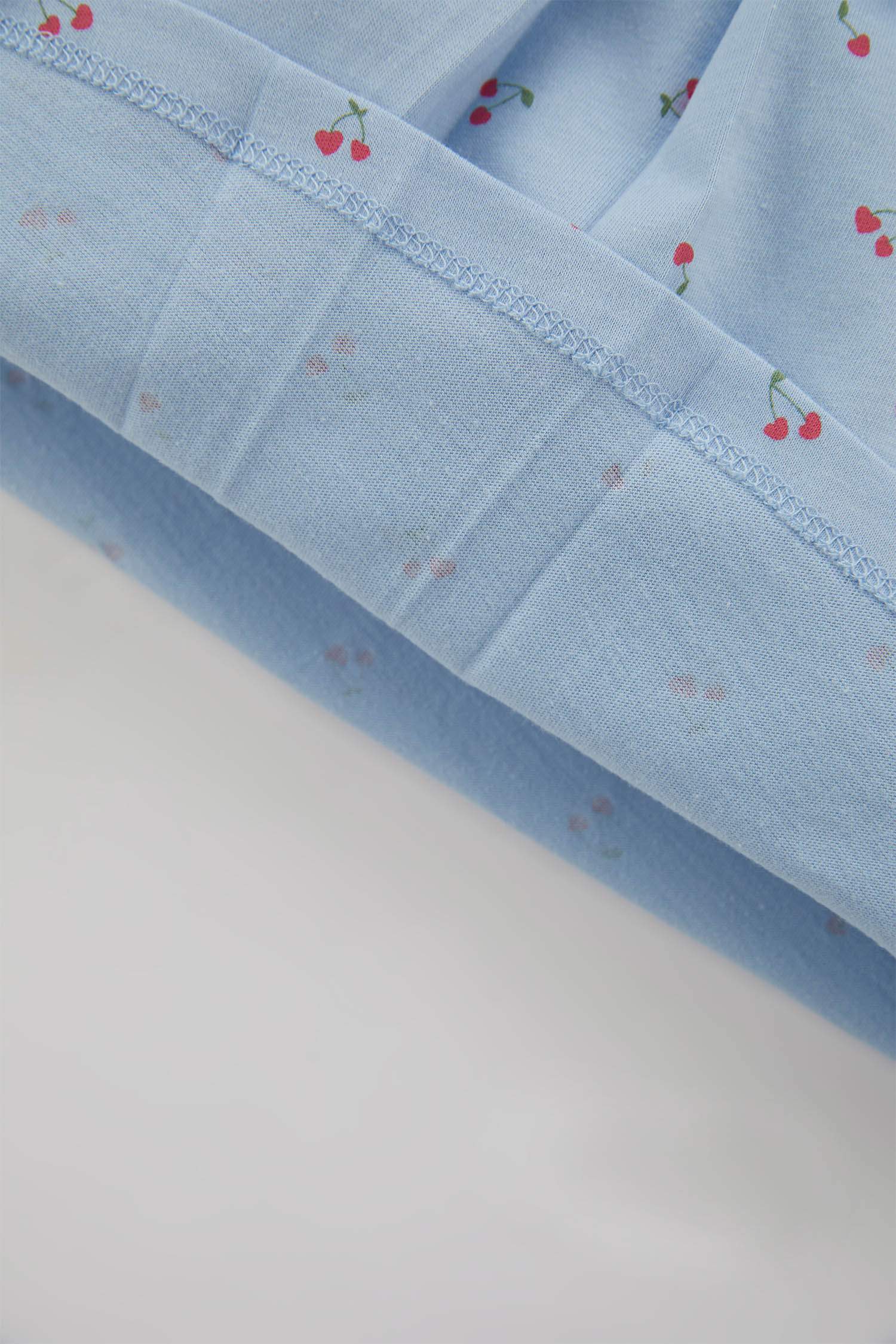 طقم بيجاما بناتي فلورال بياقة مستديرة - قطعتين