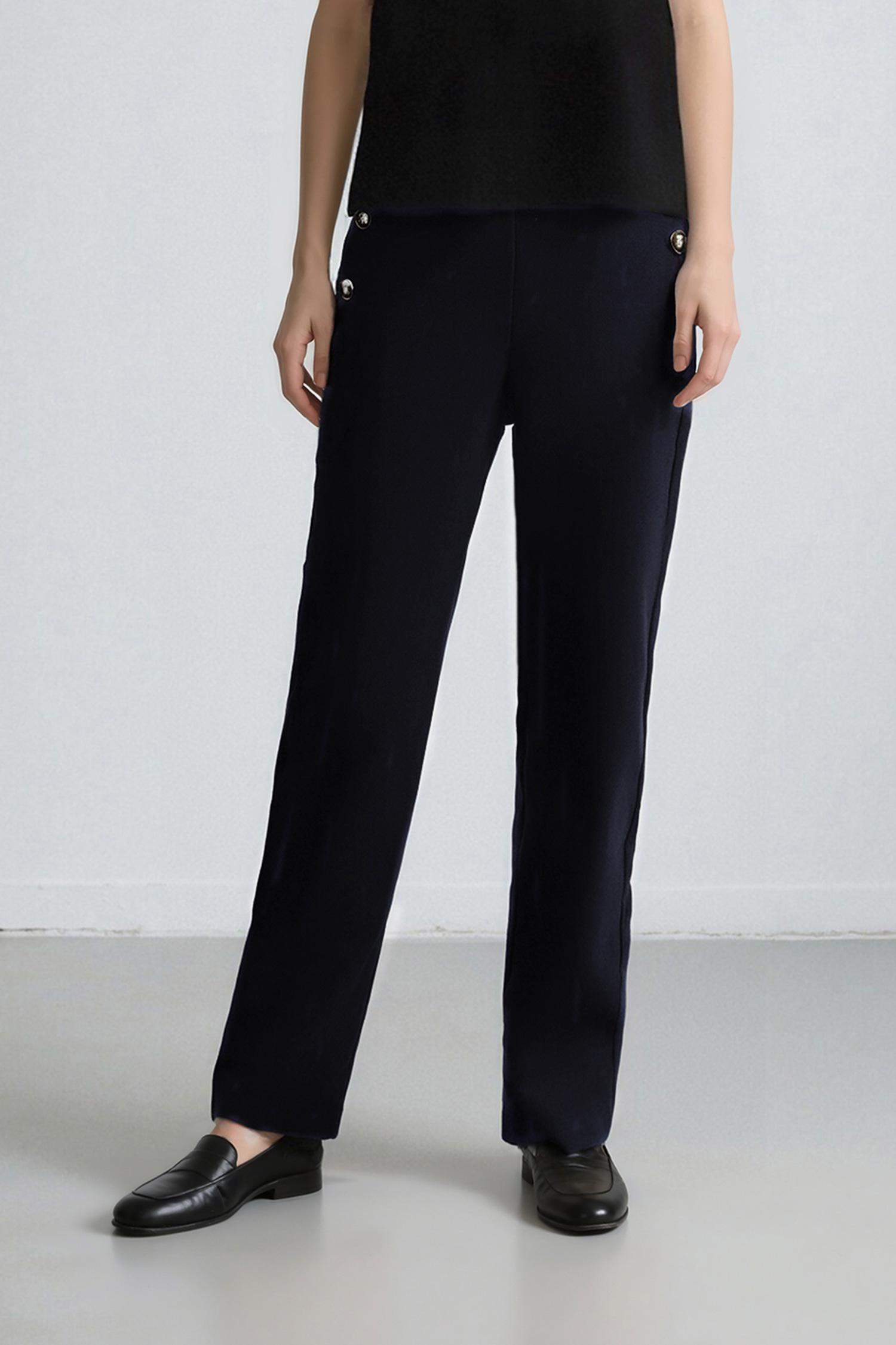 Carrot Fit Basic High Waist Straight Leg Trousers