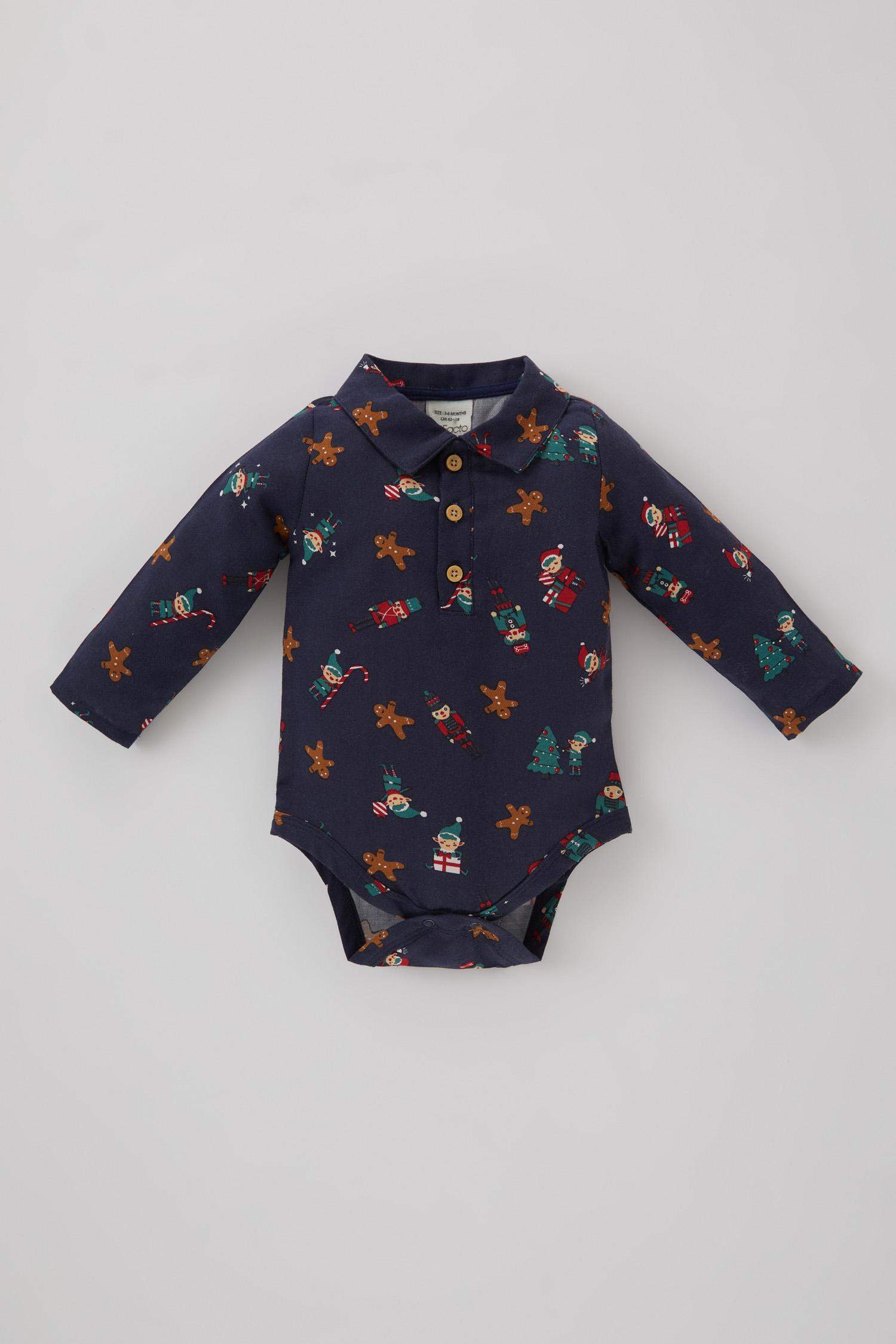 سالوبيت بيبي اولادي حديثي الولادة بطبعة كريسماس وياقة قميص