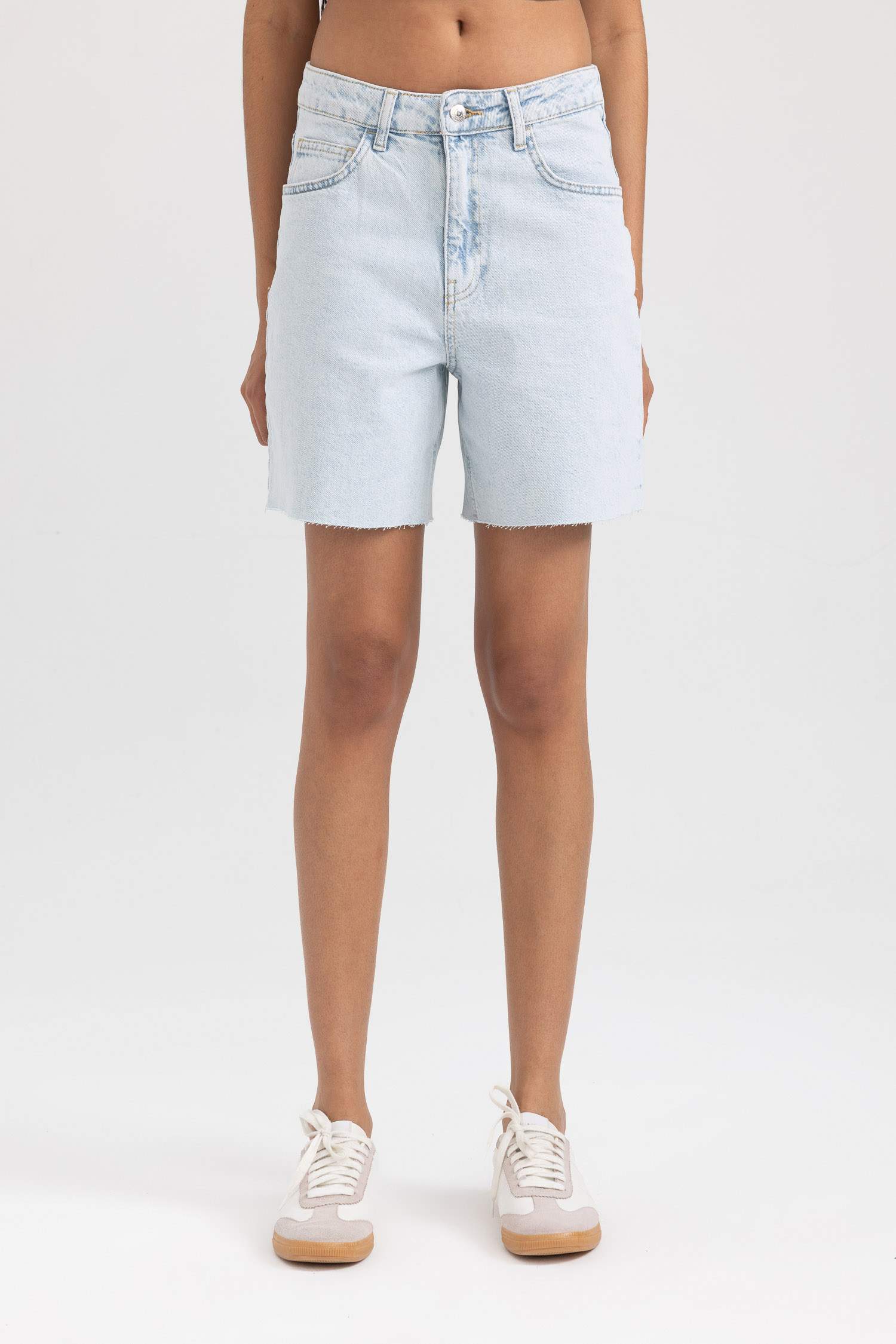 Denim Normal Waist Bermuda