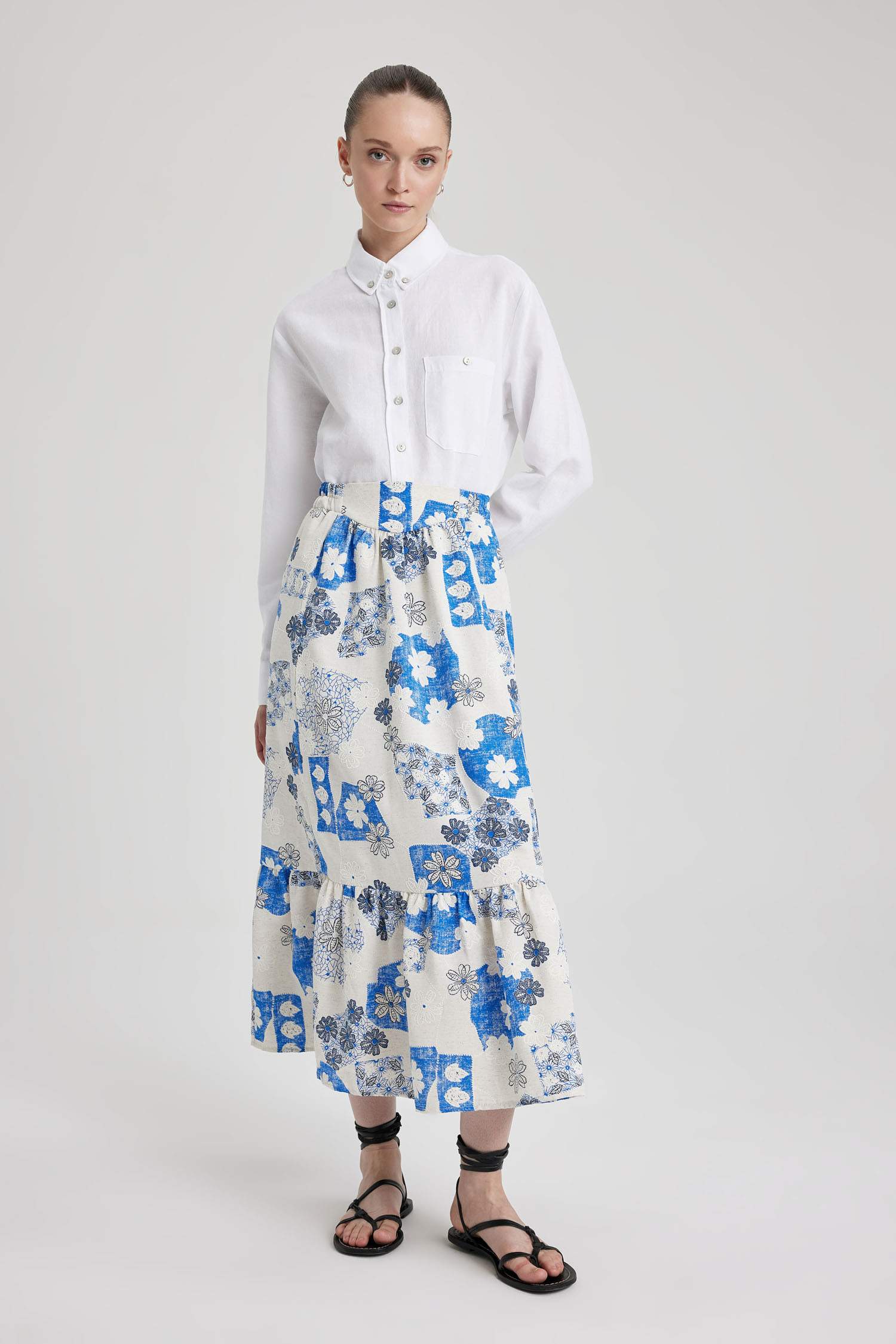 تنورة موسلين منقوش