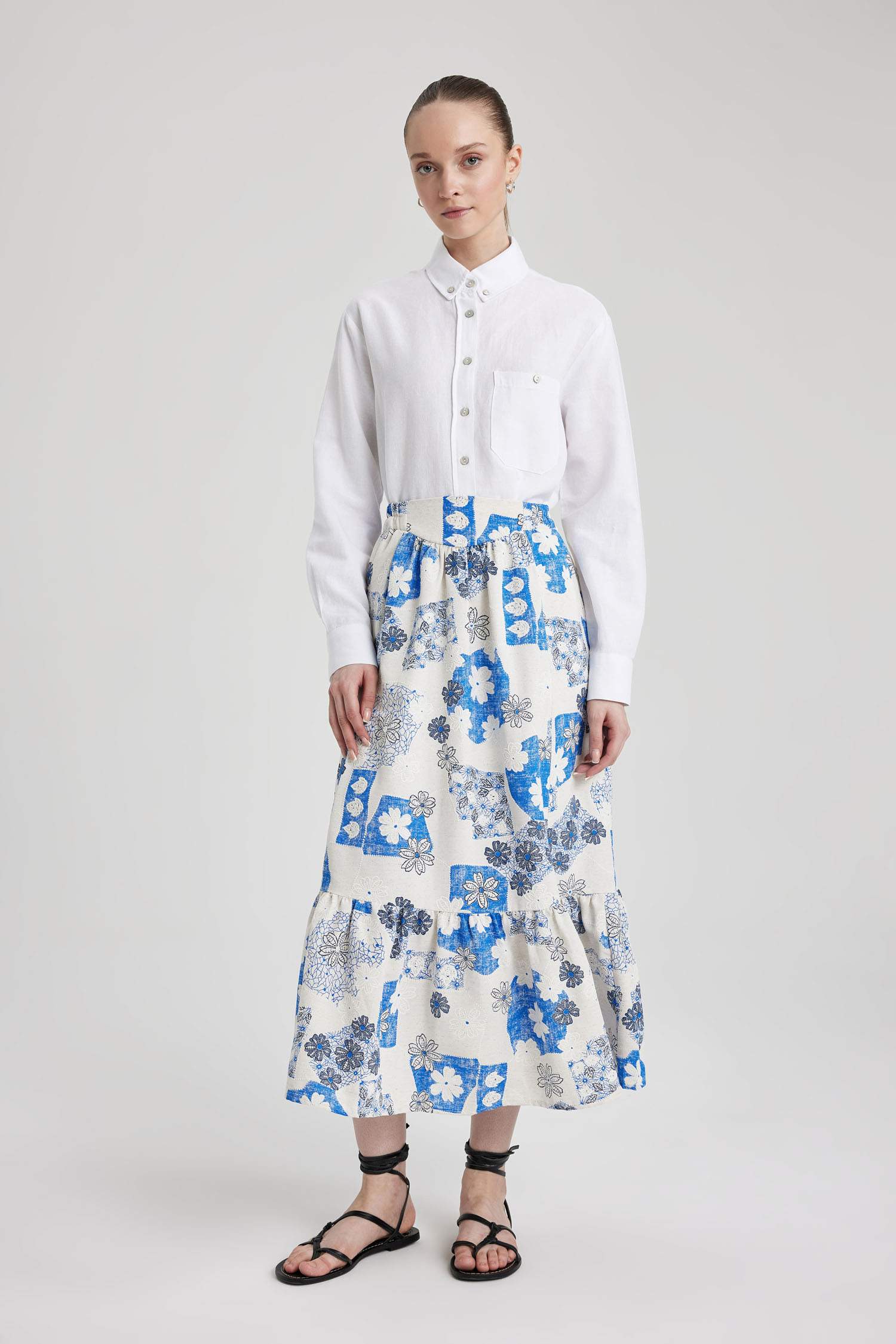 تنورة موسلين منقوش