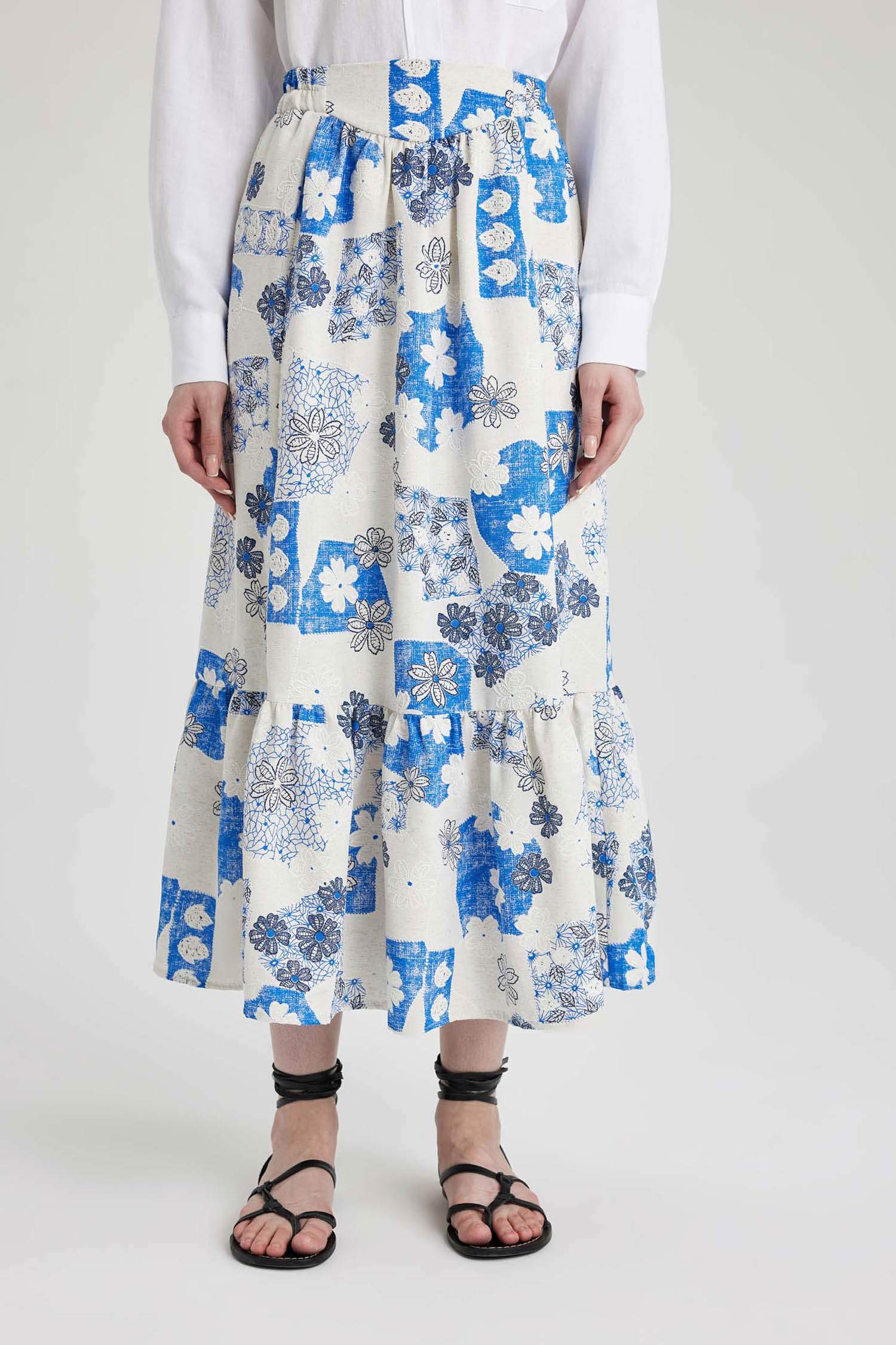 تنورة موسلين منقوش