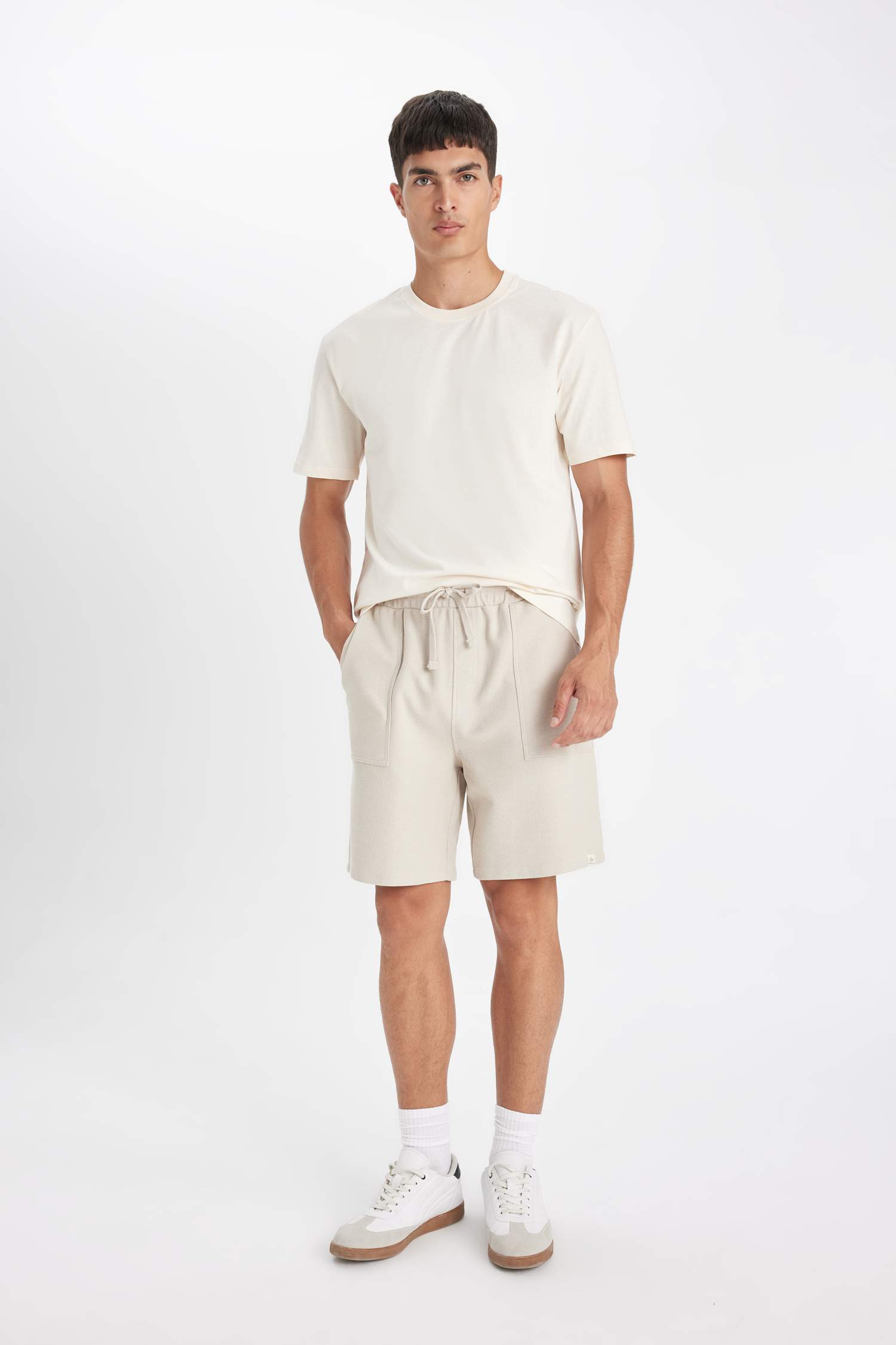 Slim Fit Elastic Waisted Shorts