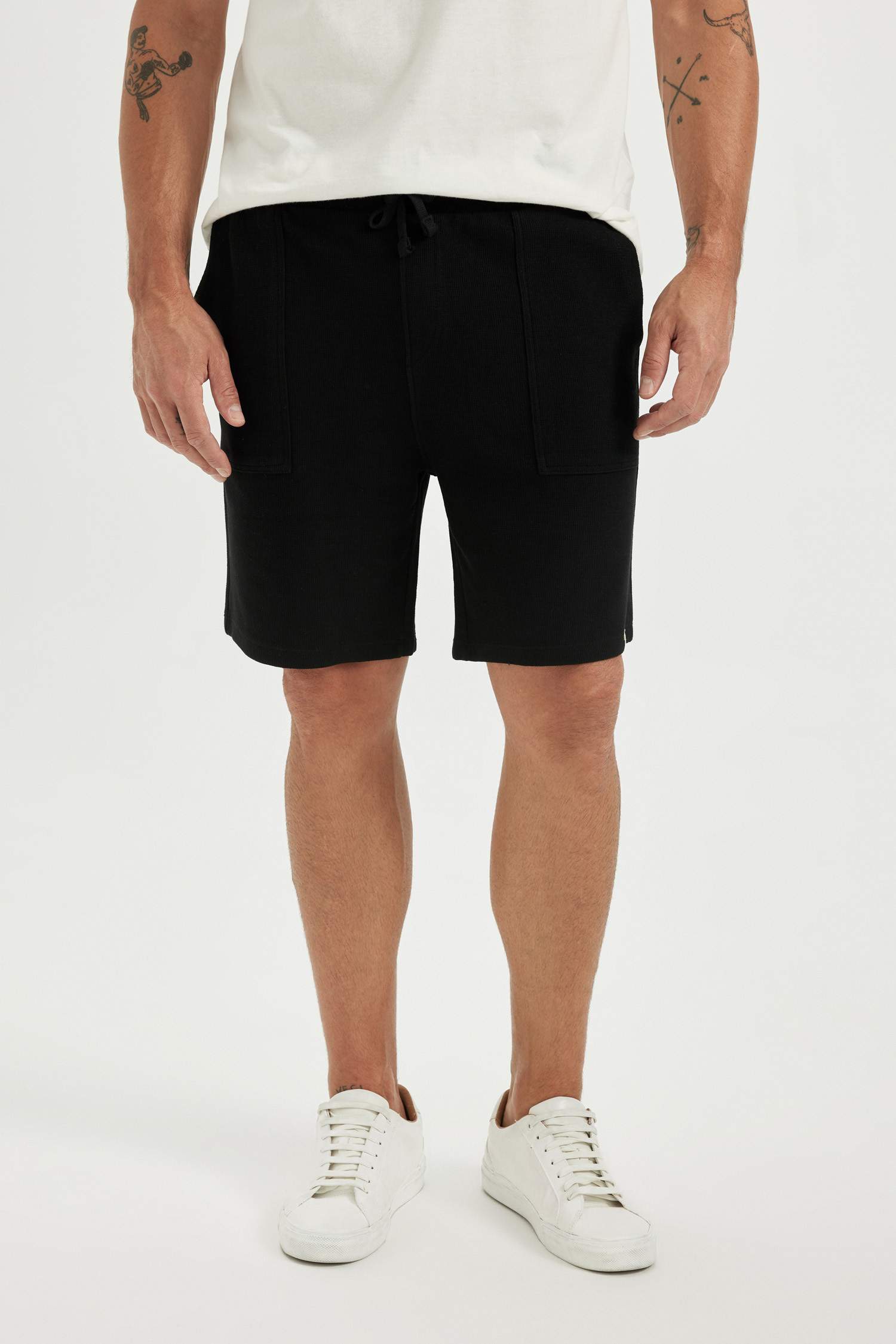 Slim Fit Elastic Waisted Shorts