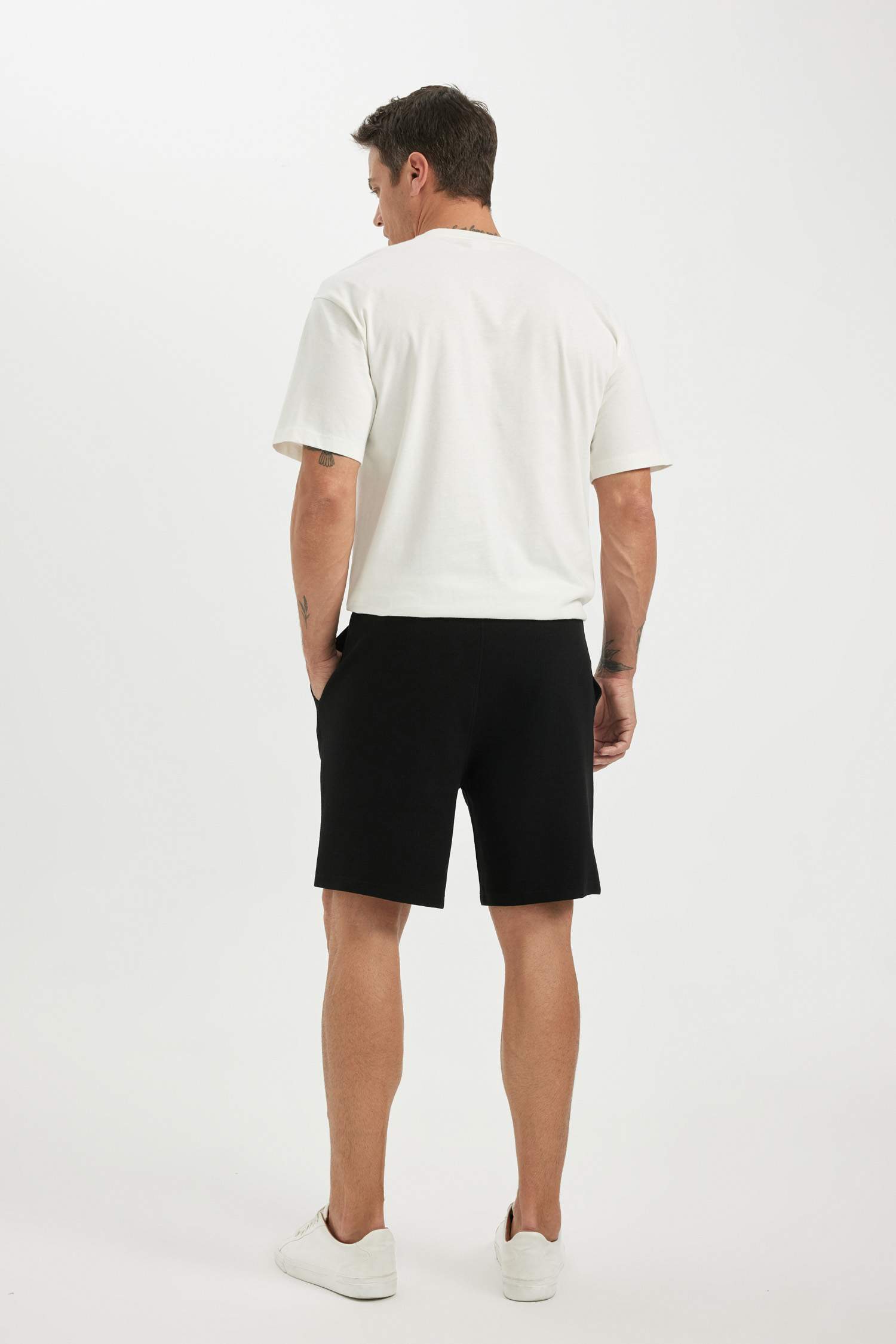 Slim Fit Elastic Waisted Shorts