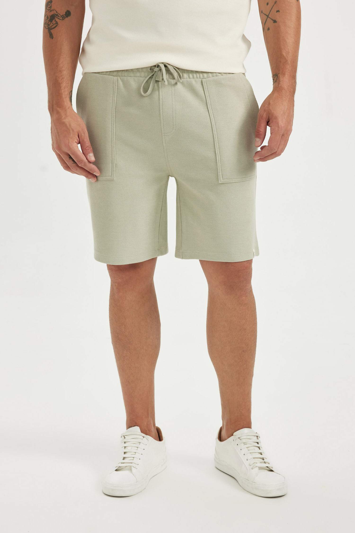 Slim Fit Elastic Waisted Shorts