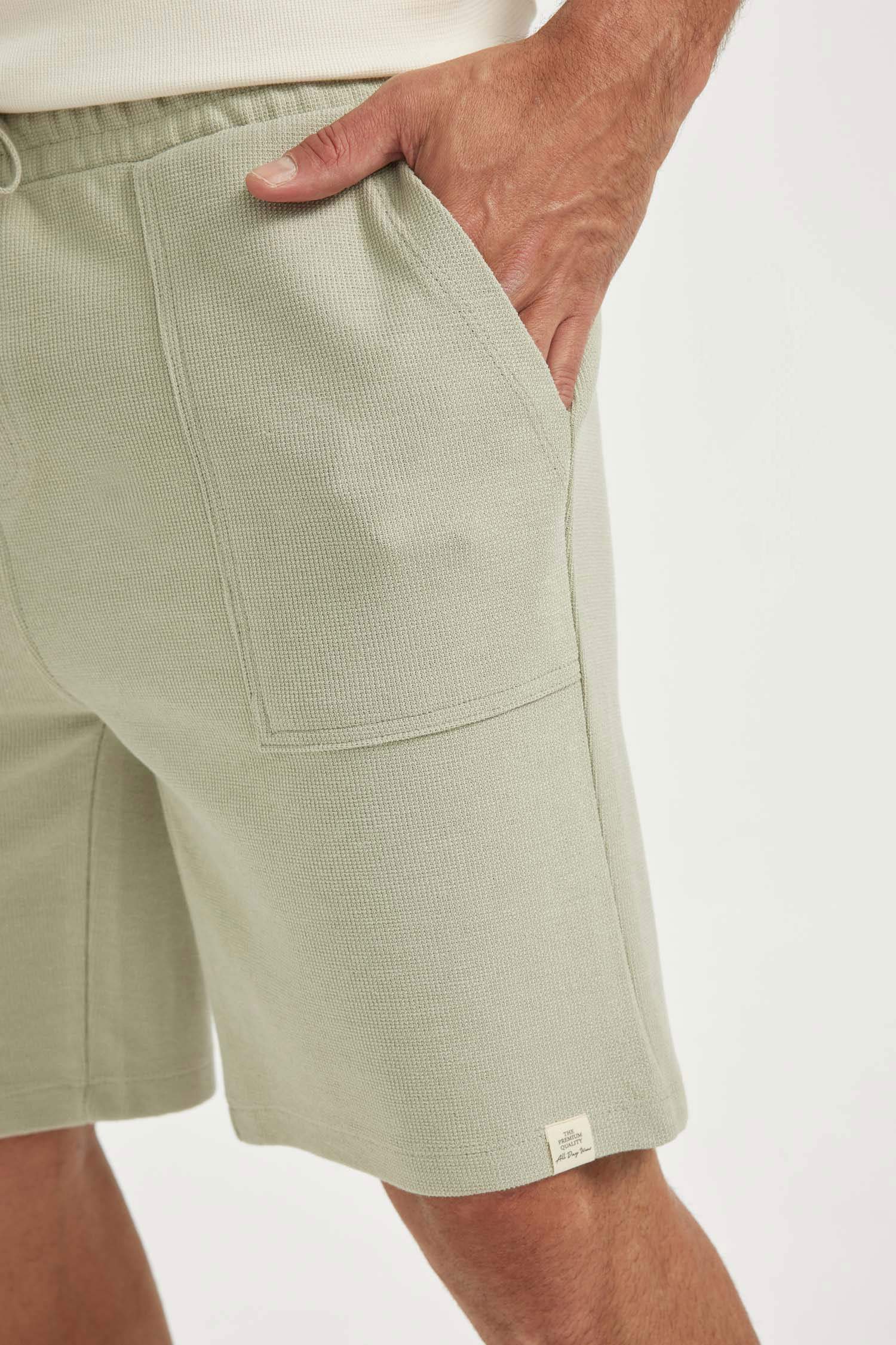 Slim Fit Elastic Waisted Shorts