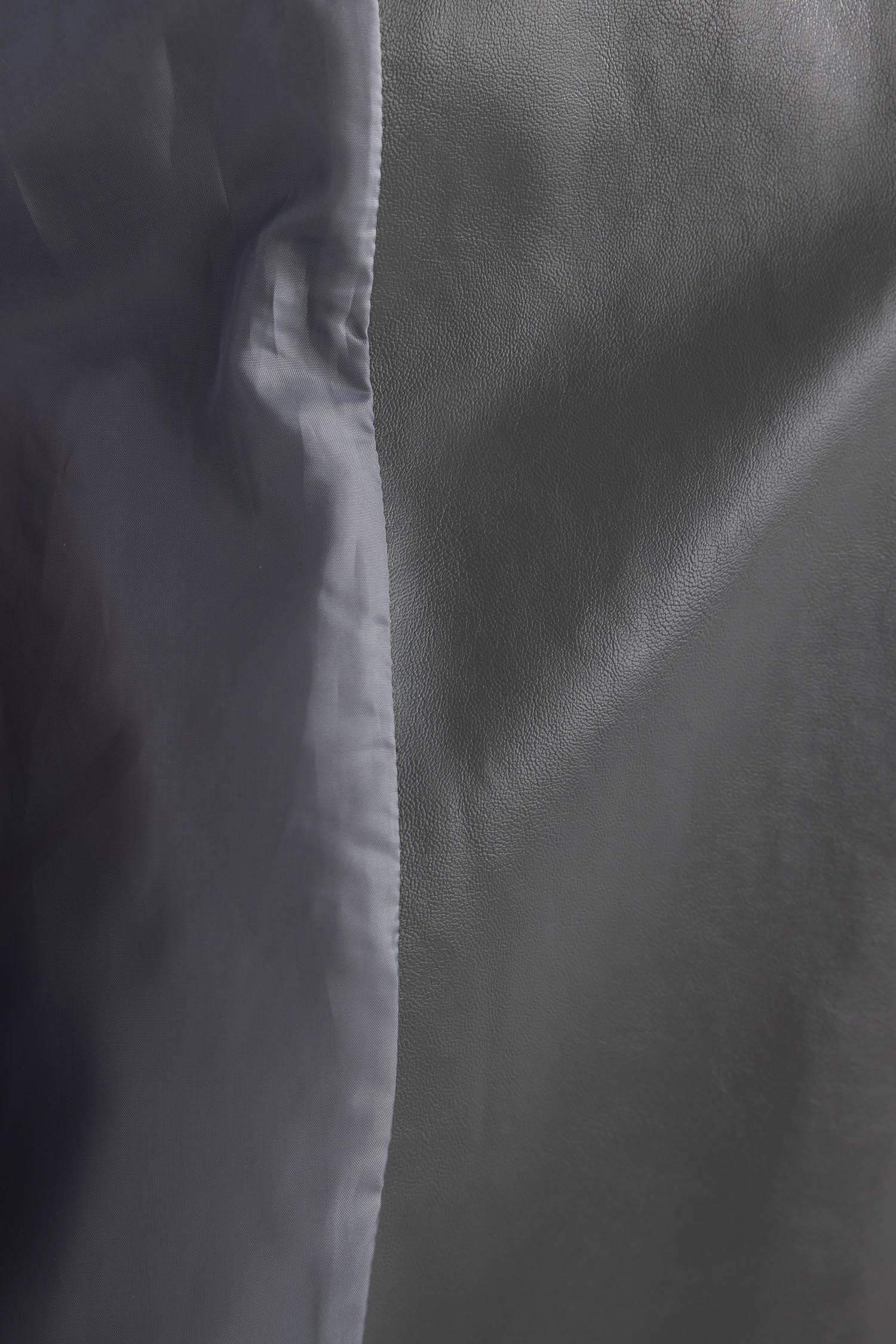 Relax Fit Faux Leather Trenchcoat