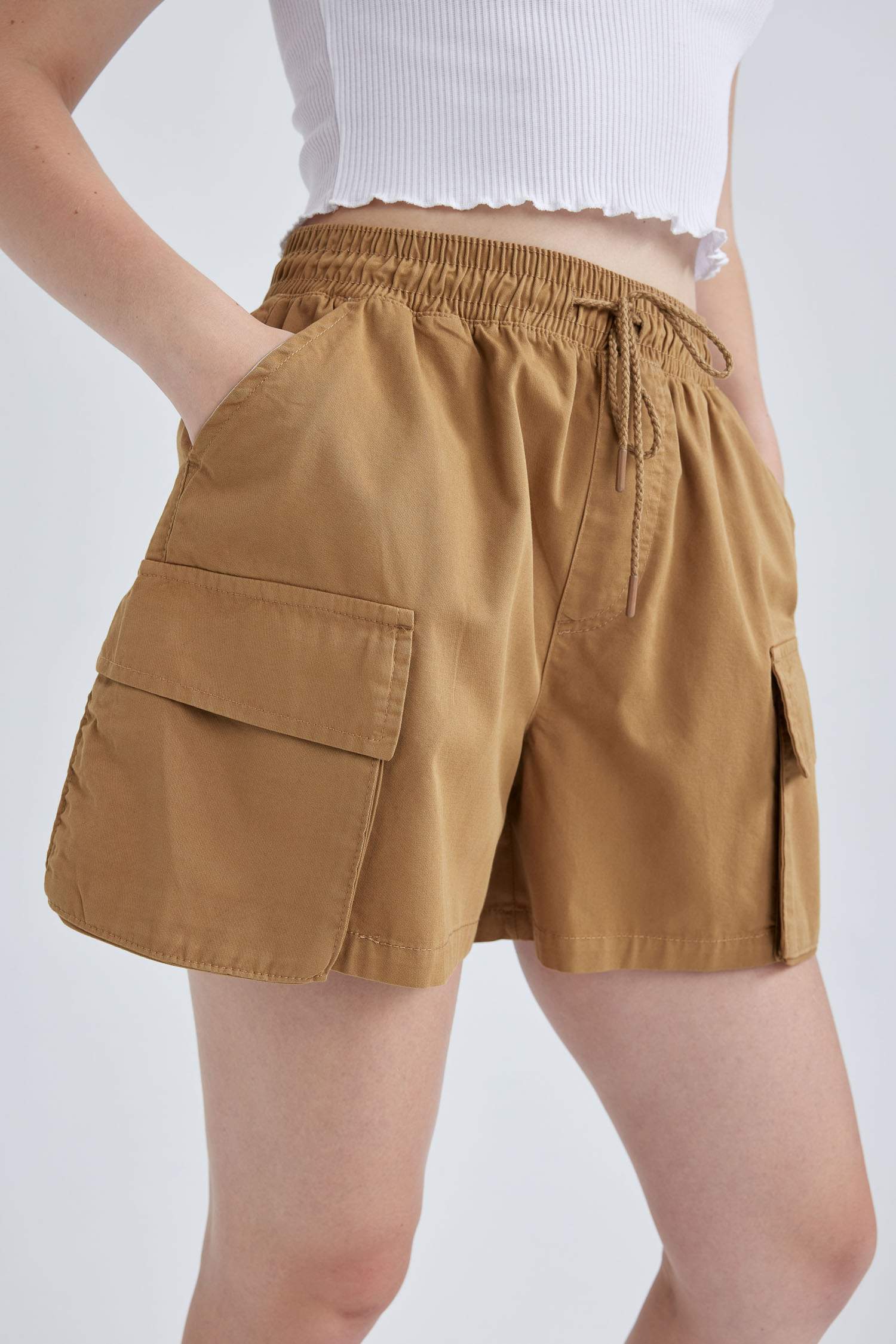 شورت جبردين قطن بقصة مريحة