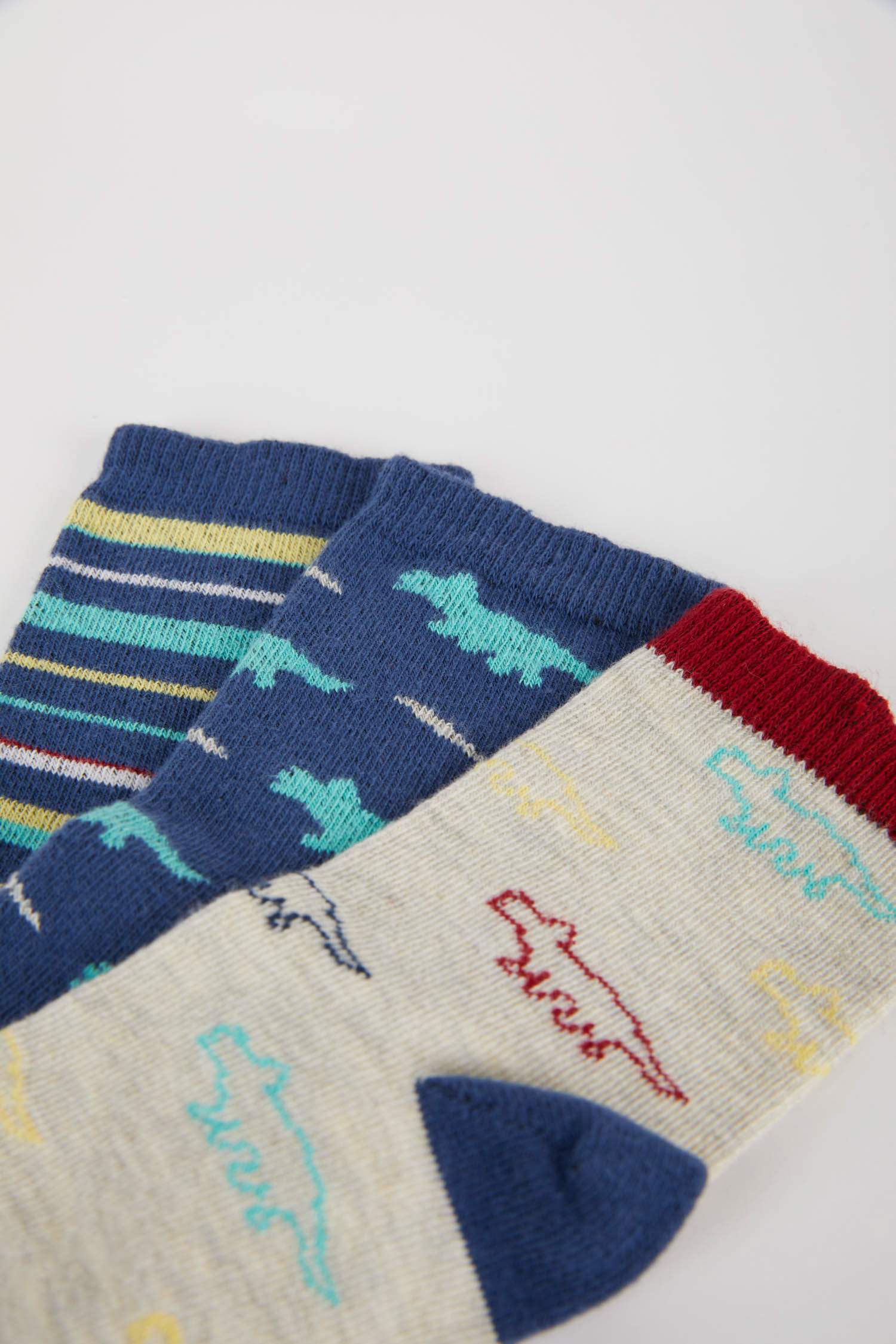 Erkek Bebek 3'lü Pamuklu Uzun Çorap