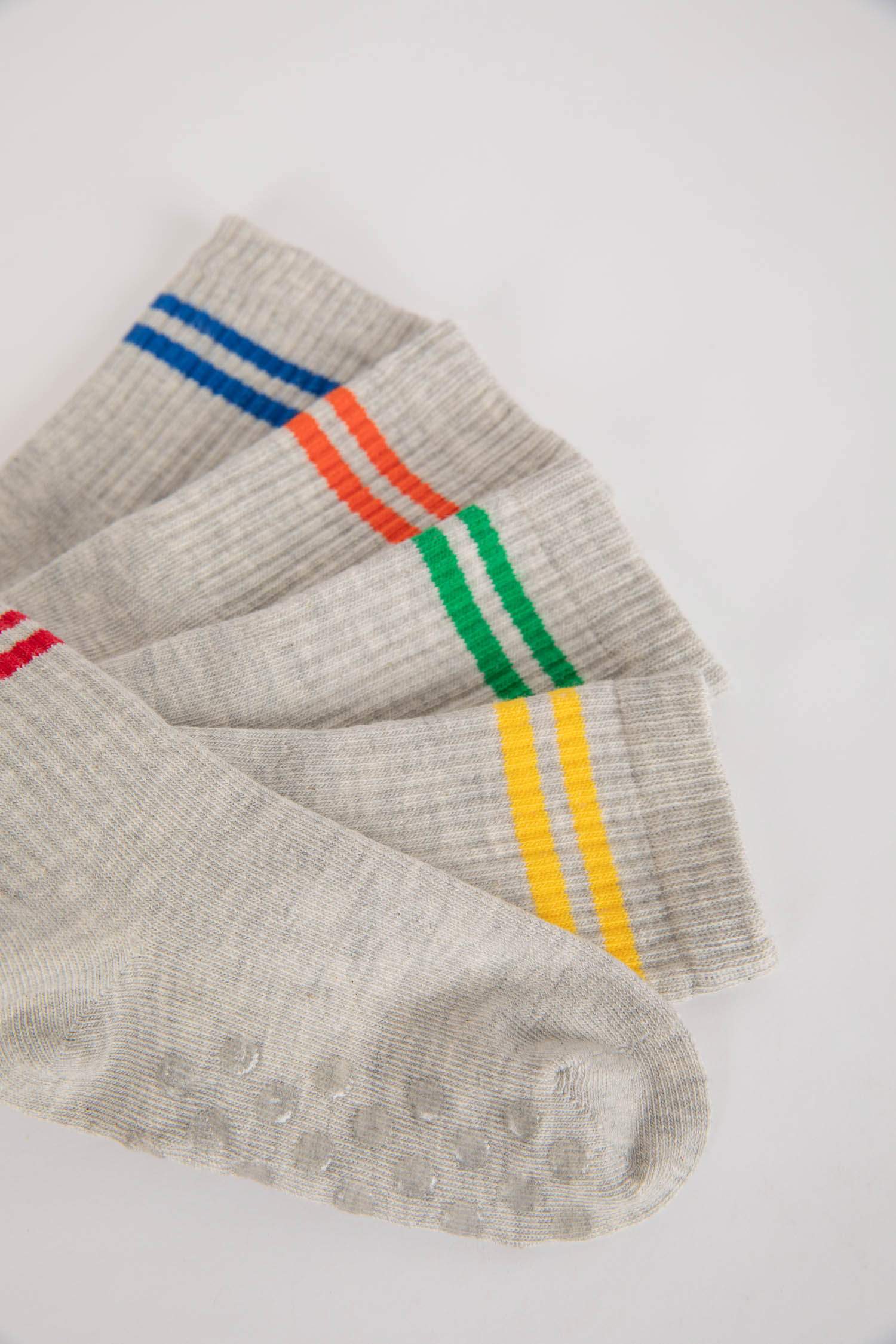 Erkek Bebek Kaydırmaz Taban 5'li Pamuklu Uzun Çorap