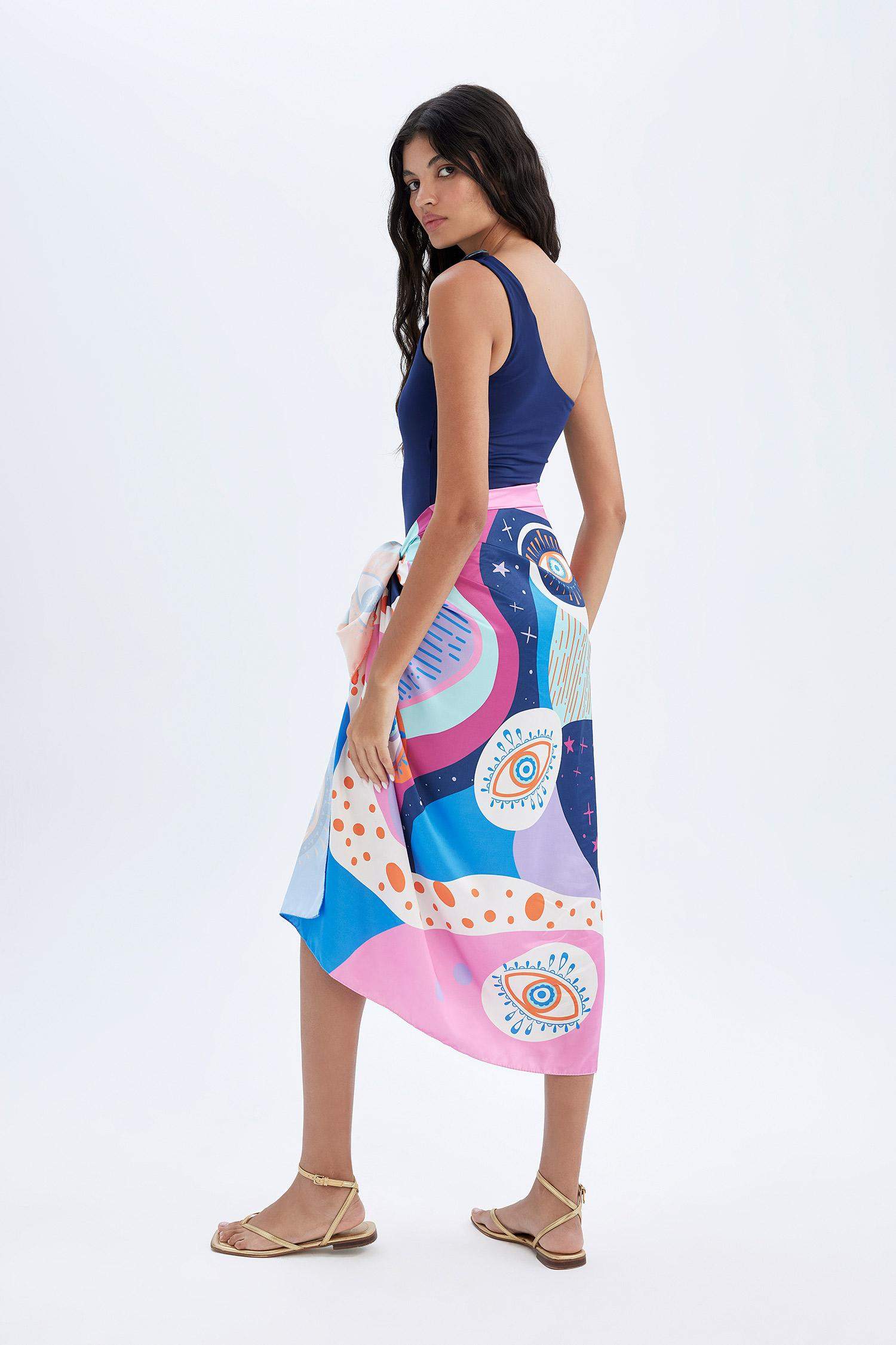 Fall in Love Regular Fit Desenli Plaj Eteği