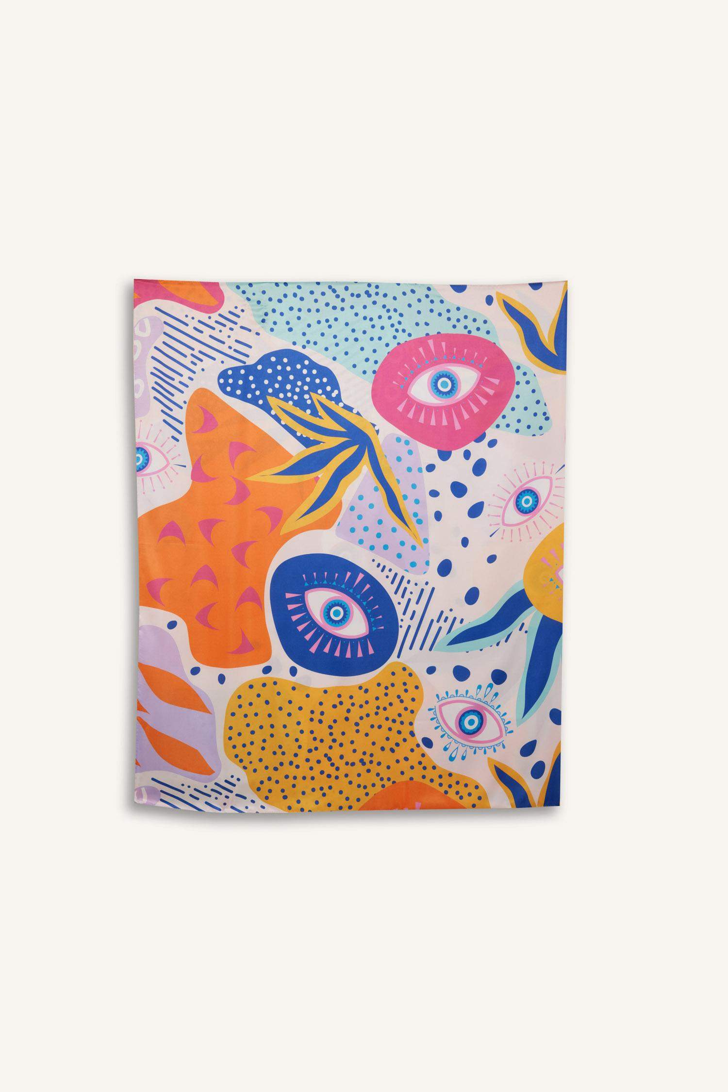 Regular Fit Desenli Saten Plaj Eteği-Fall in Love 