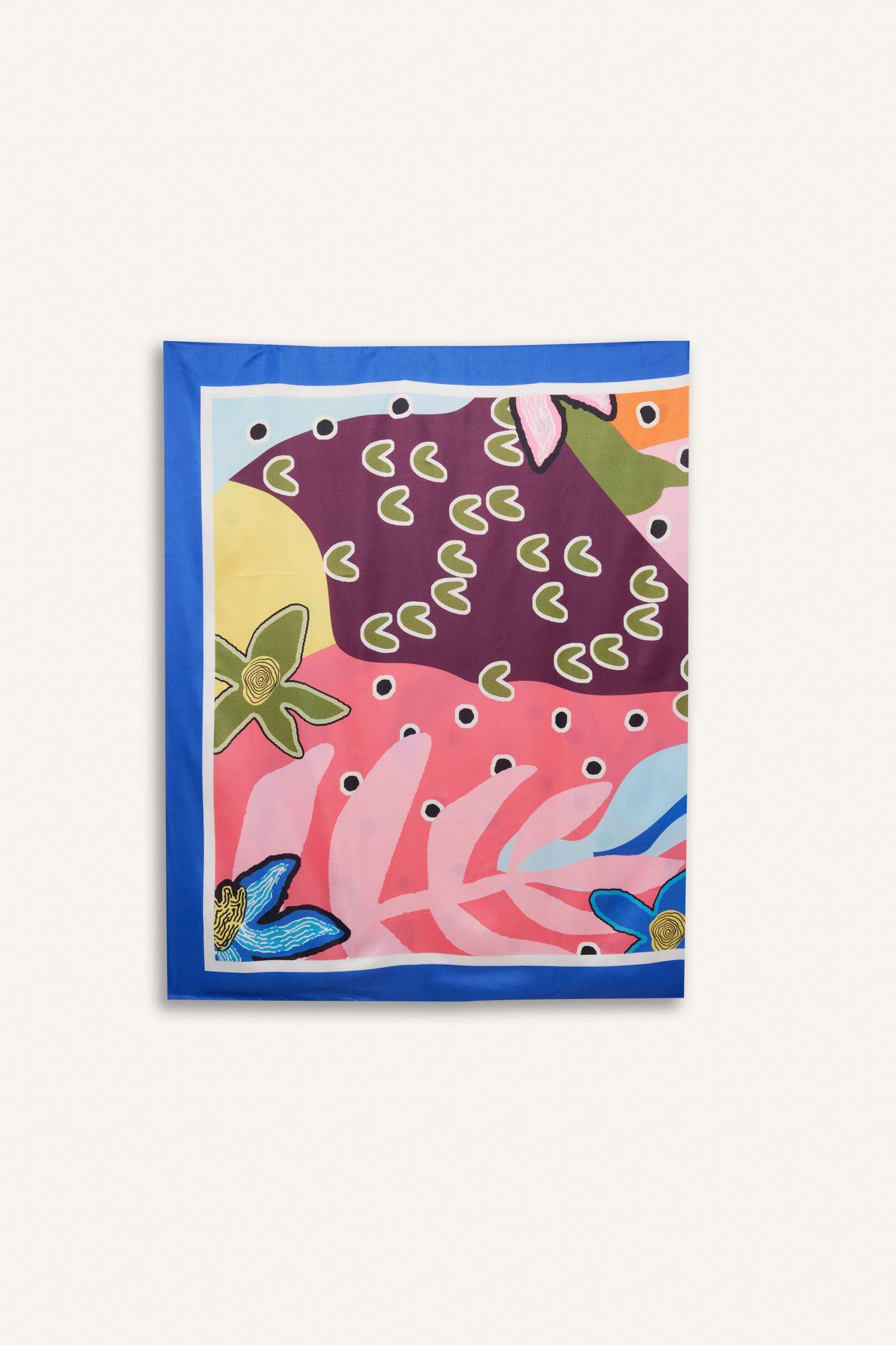 Regular Fit Desenli Saten Plaj Eteği