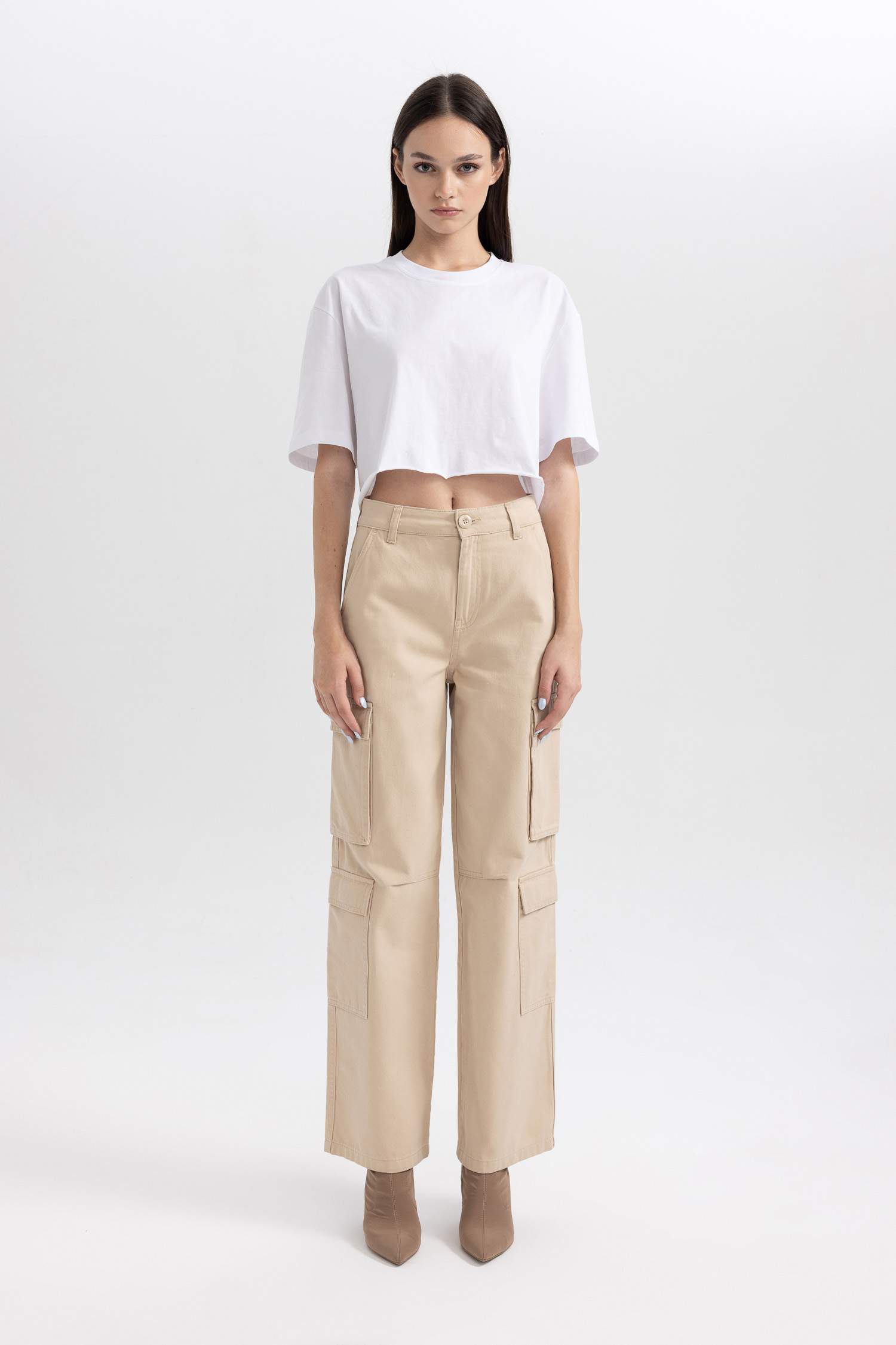 بنطلون جبردين كارجو بقصة مستقيمة