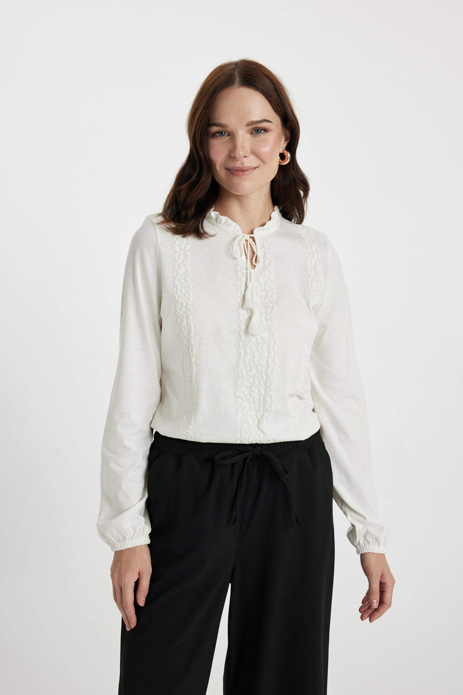 Regular Fit Crew Neck Puff Printed Long Sleeve T-Shirt