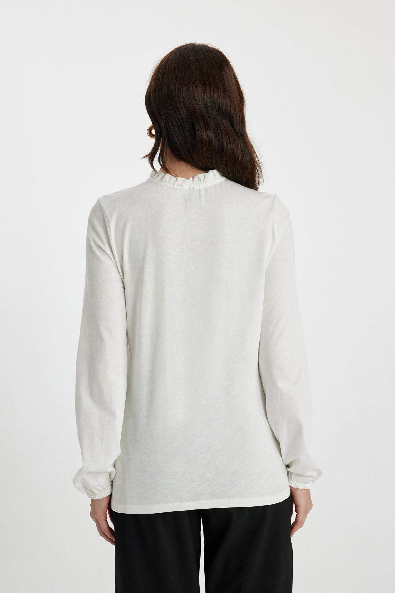 Regular Fit Crew Neck Puff Printed Long Sleeve T-Shirt