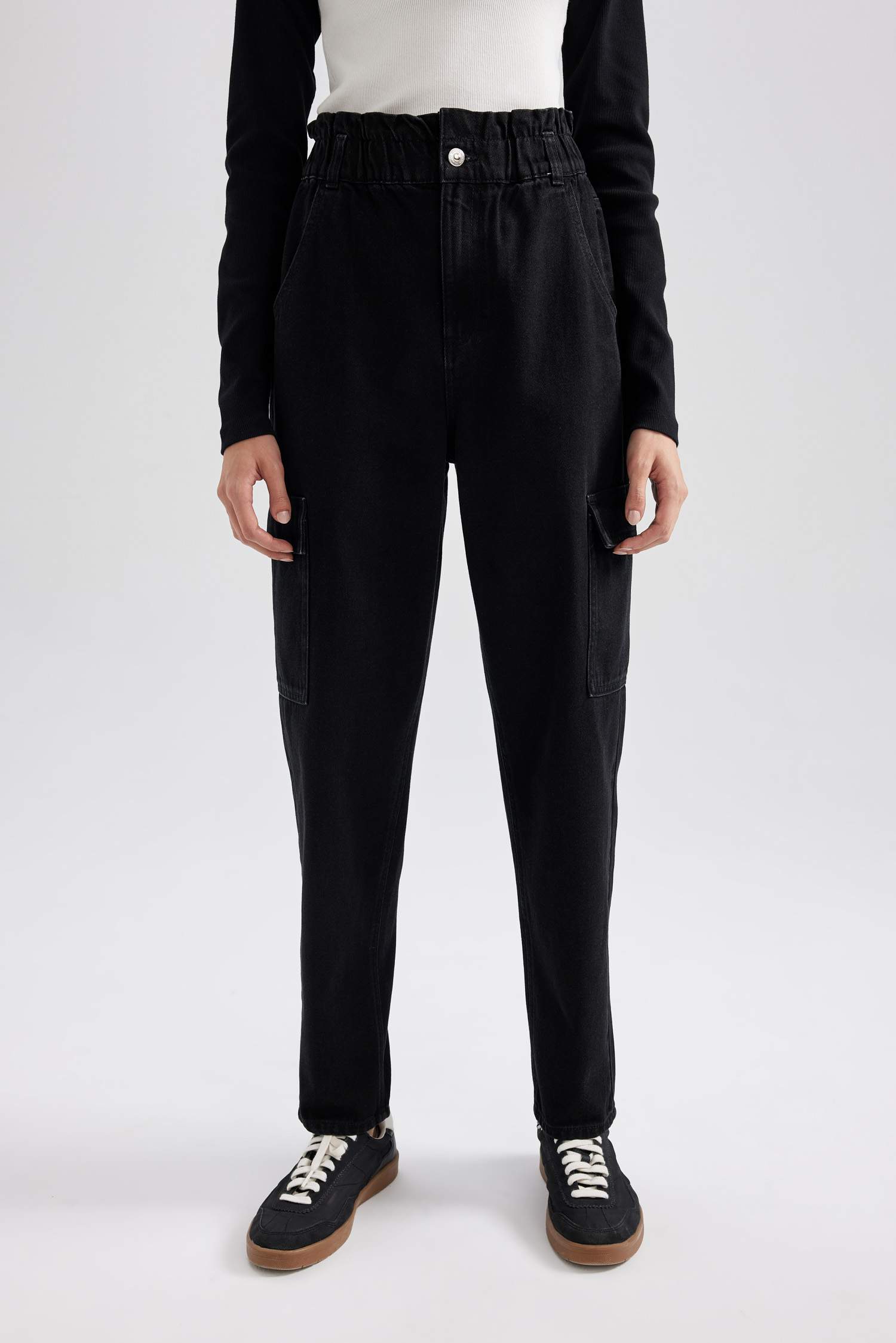 Джинсы Paperbag с высокой талией