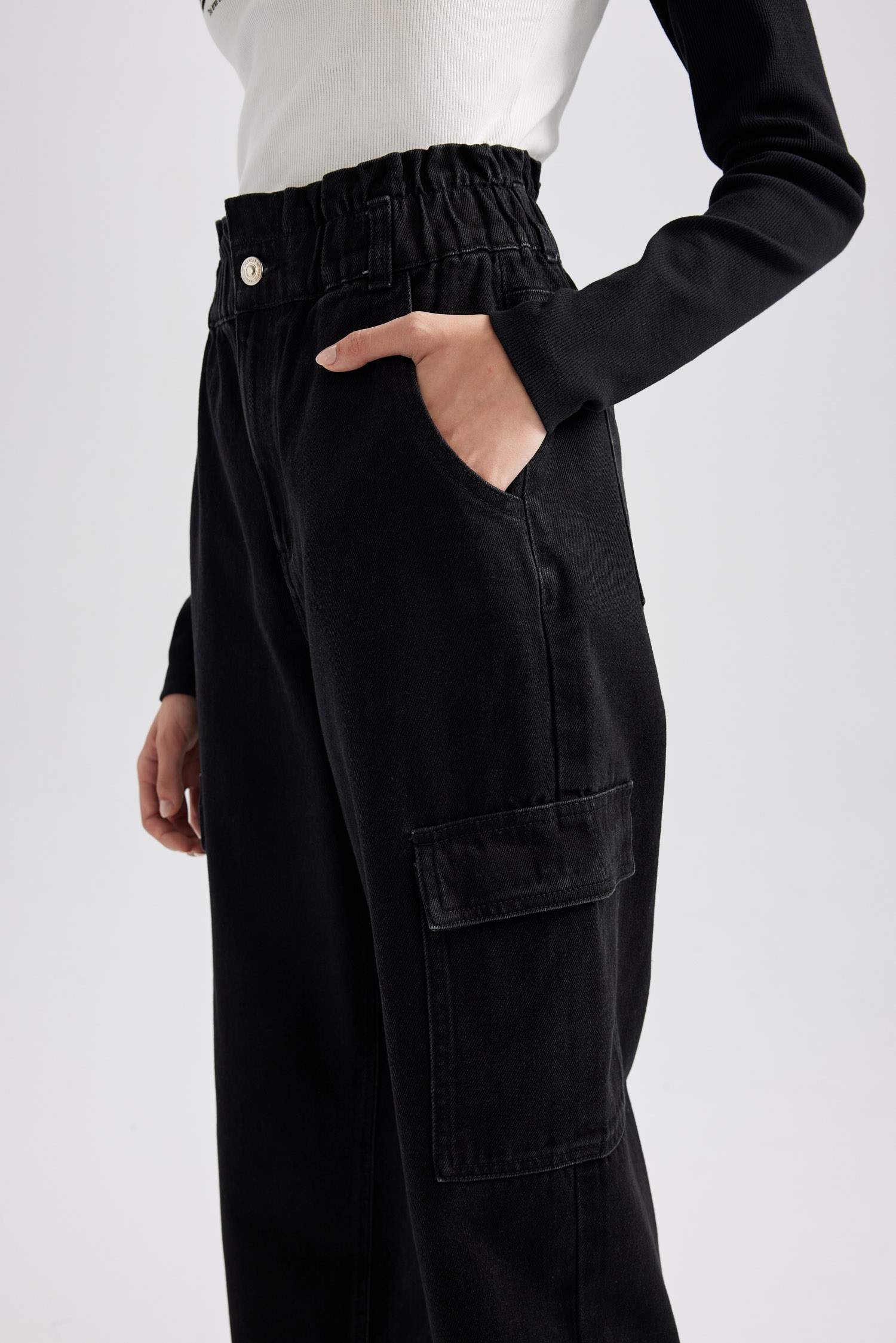 Джинсы Paperbag с высокой талией