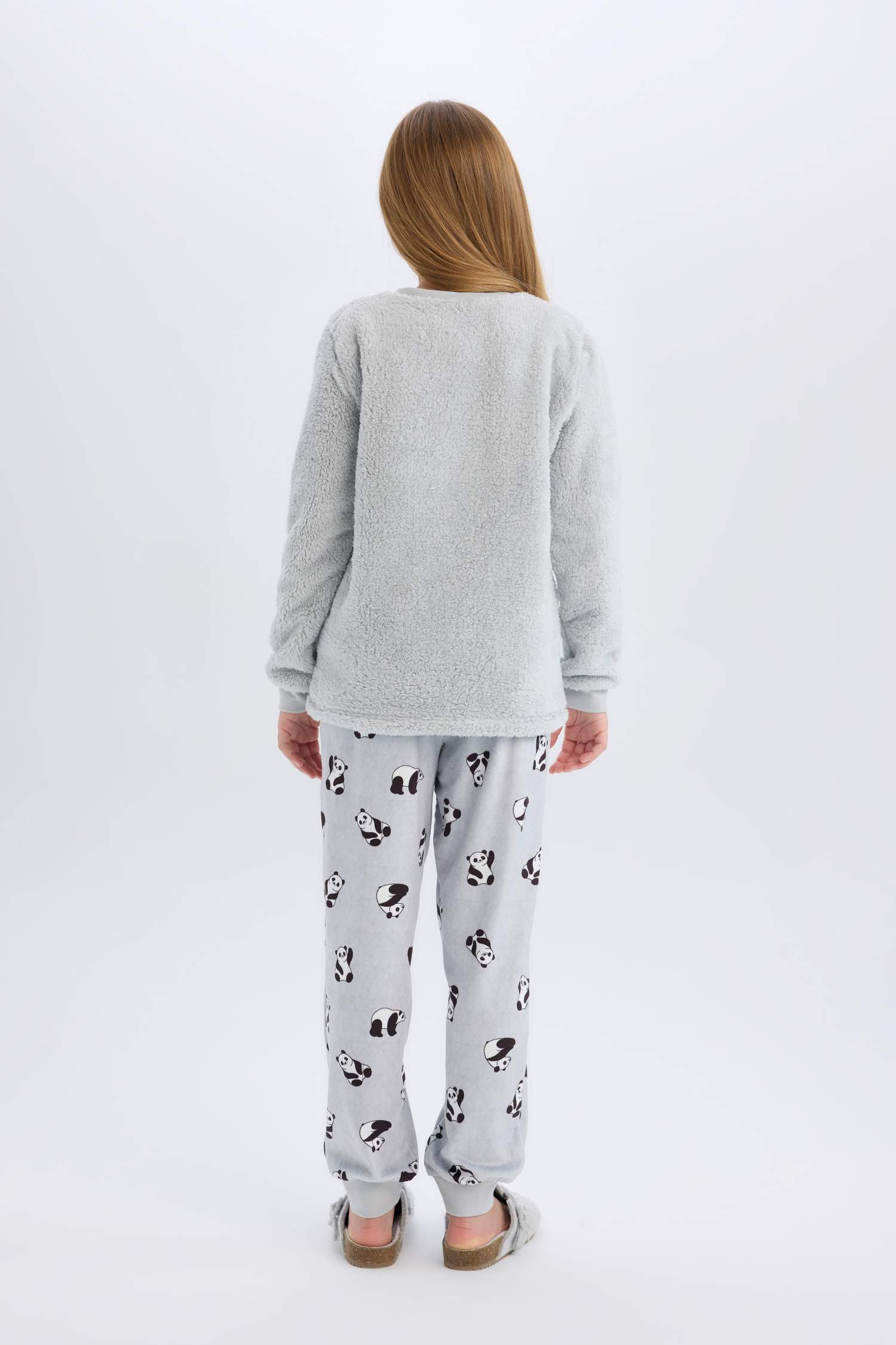 Pyjama en peluche Top imprimé à manches longues et pantalon