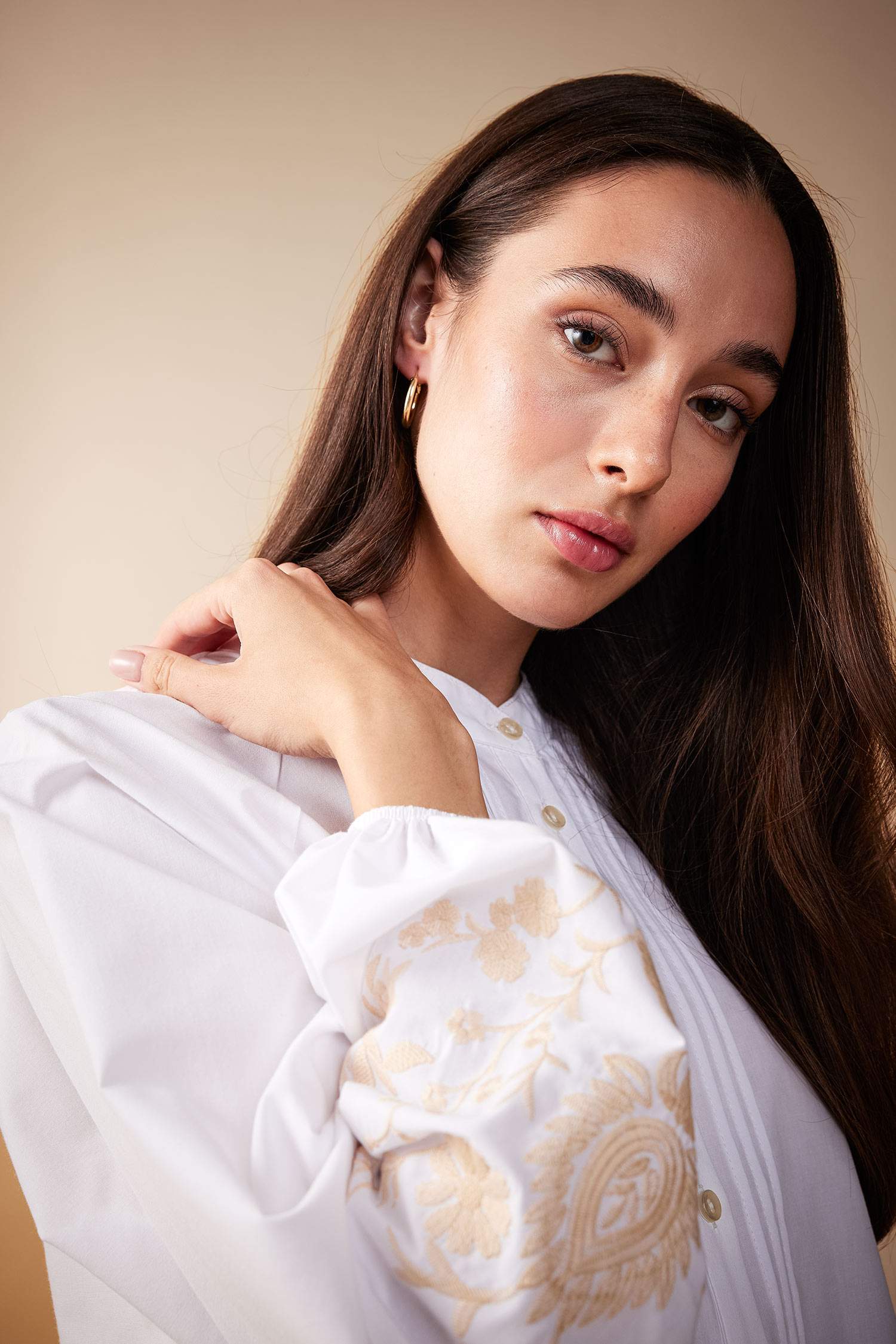 تونيك كم طويل مطبوع قصة مريحة