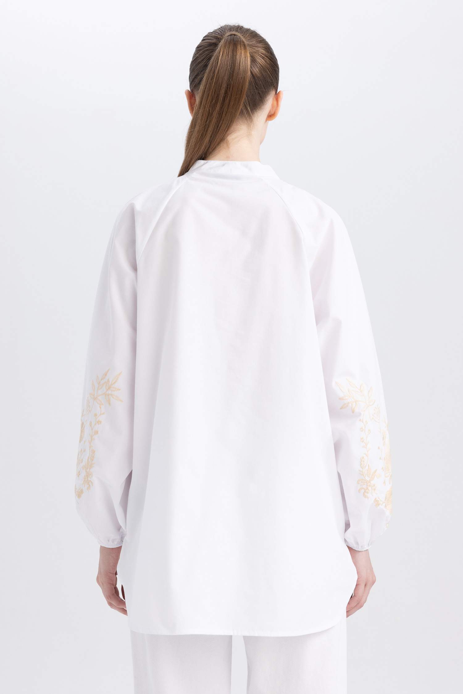 تونيك كم طويل مطبوع قصة مريحة