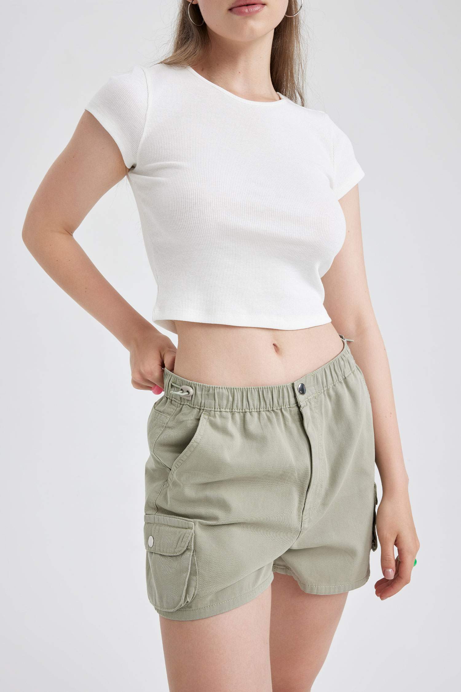 Coool Fitted Fitilli Kaşkorse Kısa Kollu Tişört