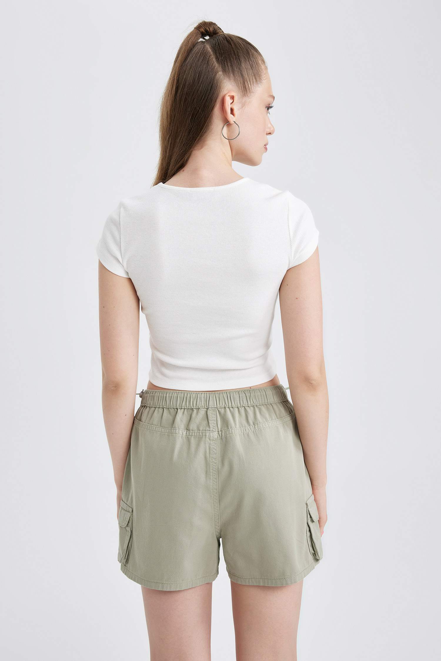 Coool Fitted Fitilli Kaşkorse Kısa Kollu Tişört