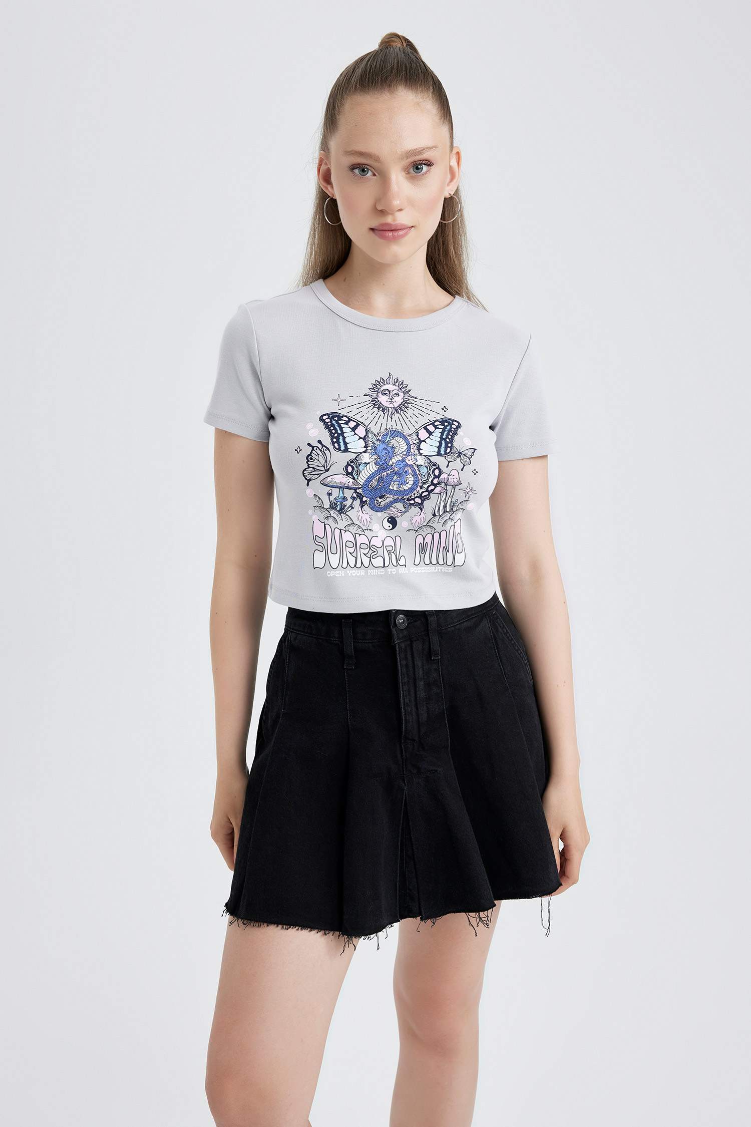 Slim Fit Printed Ribana Short Sleeve T-Shirt