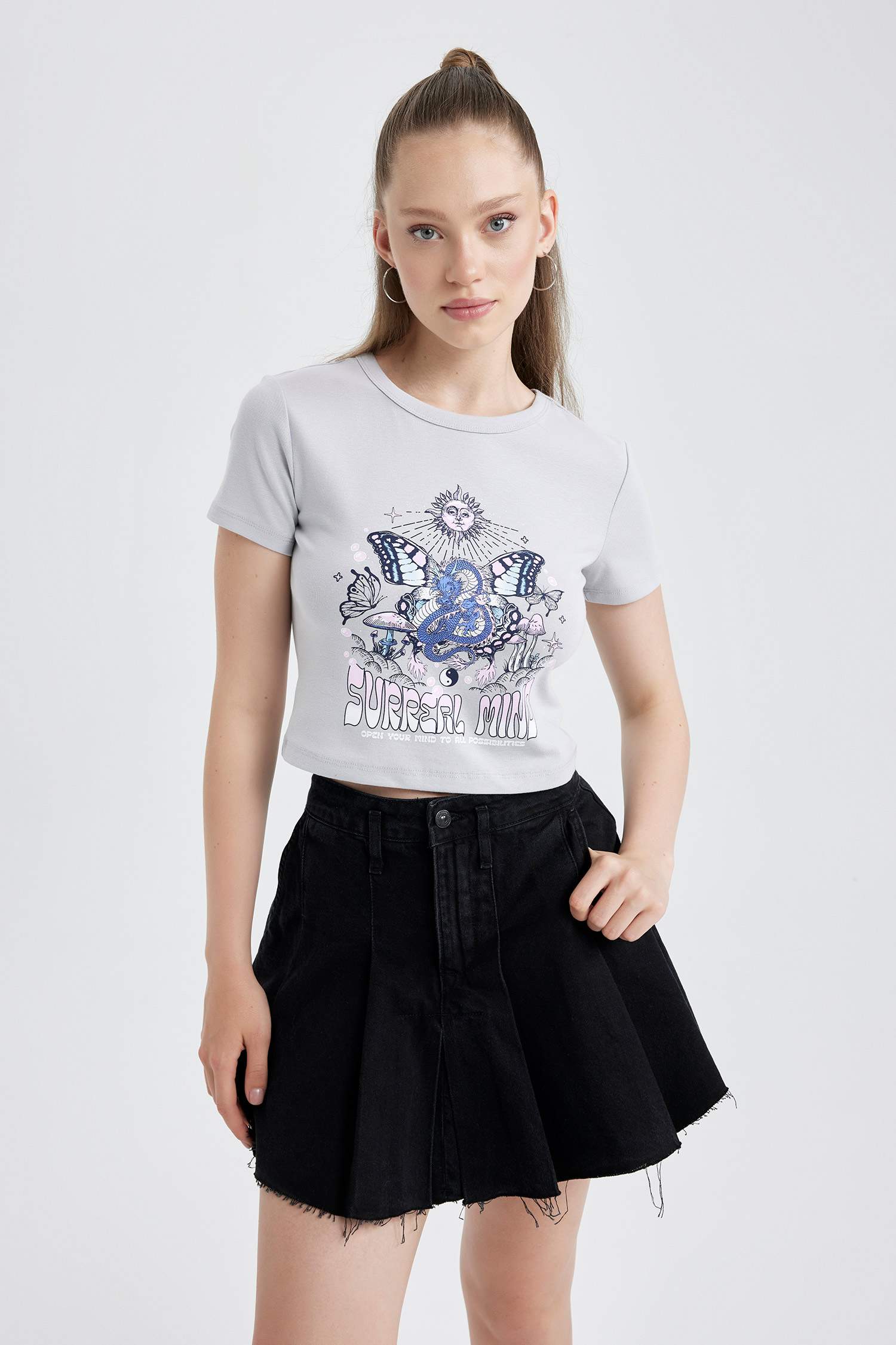 Slim Fit Printed Ribana Short Sleeve T-Shirt