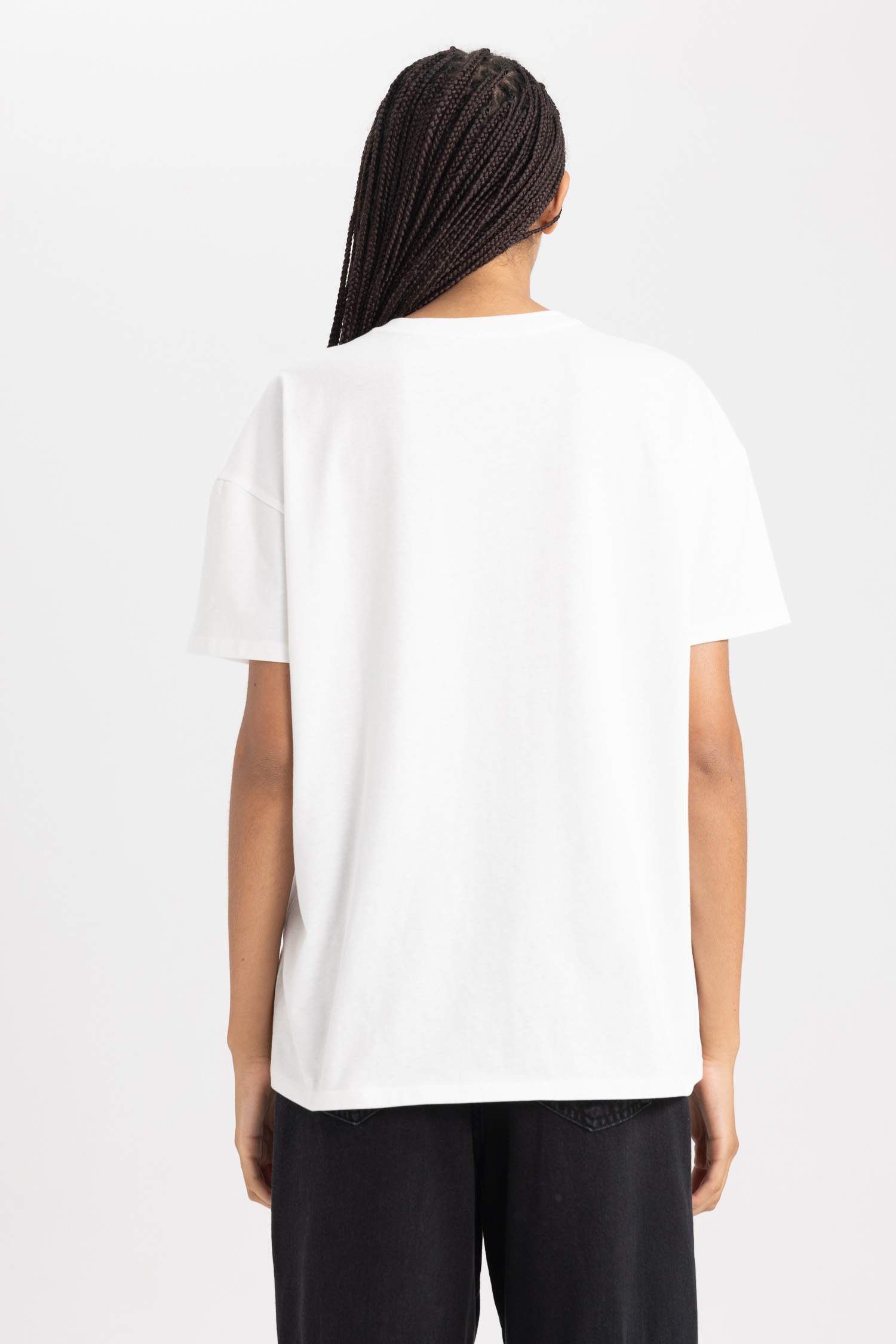 Oversize Fit Crew Neck Printed Short Sleeve T-Shirt