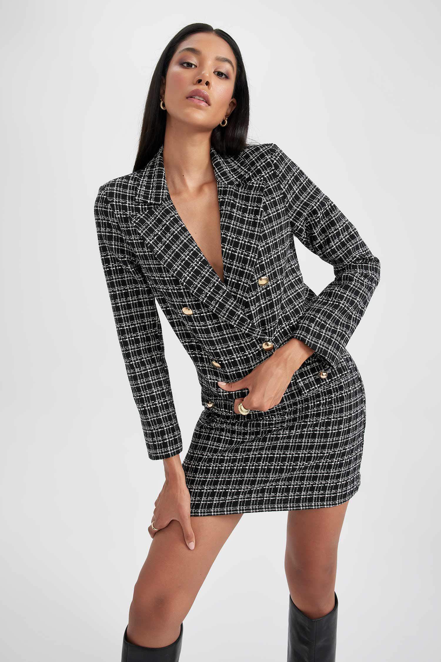Crop Tweed Blazer