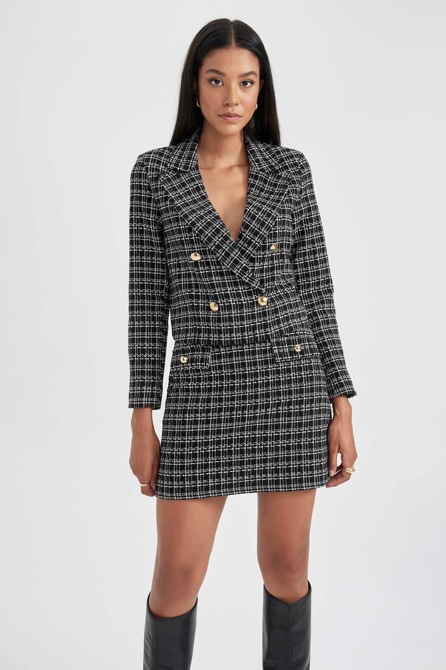 Crop Tweed Blazer