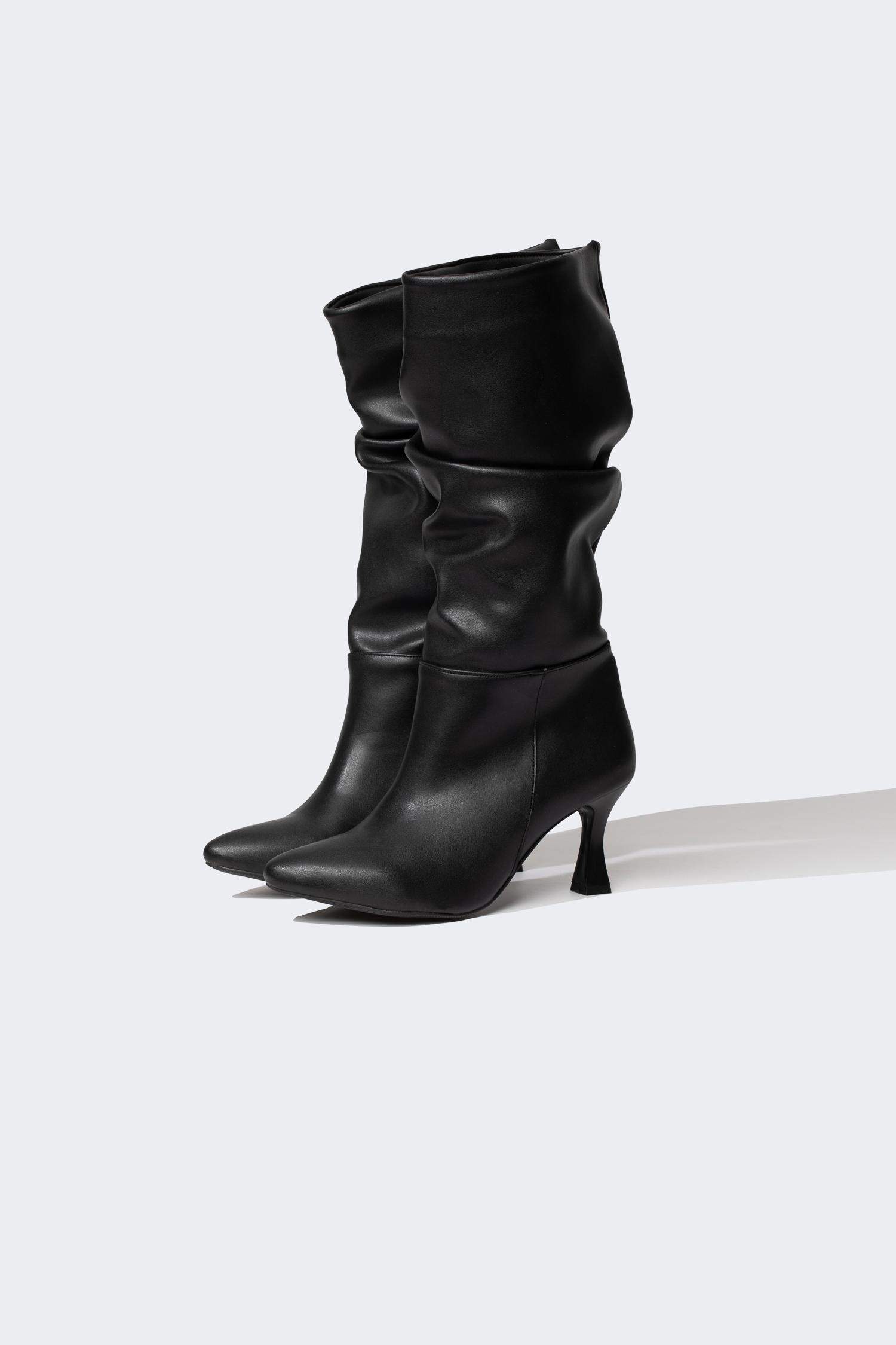 Faux Leather High Sole Boots