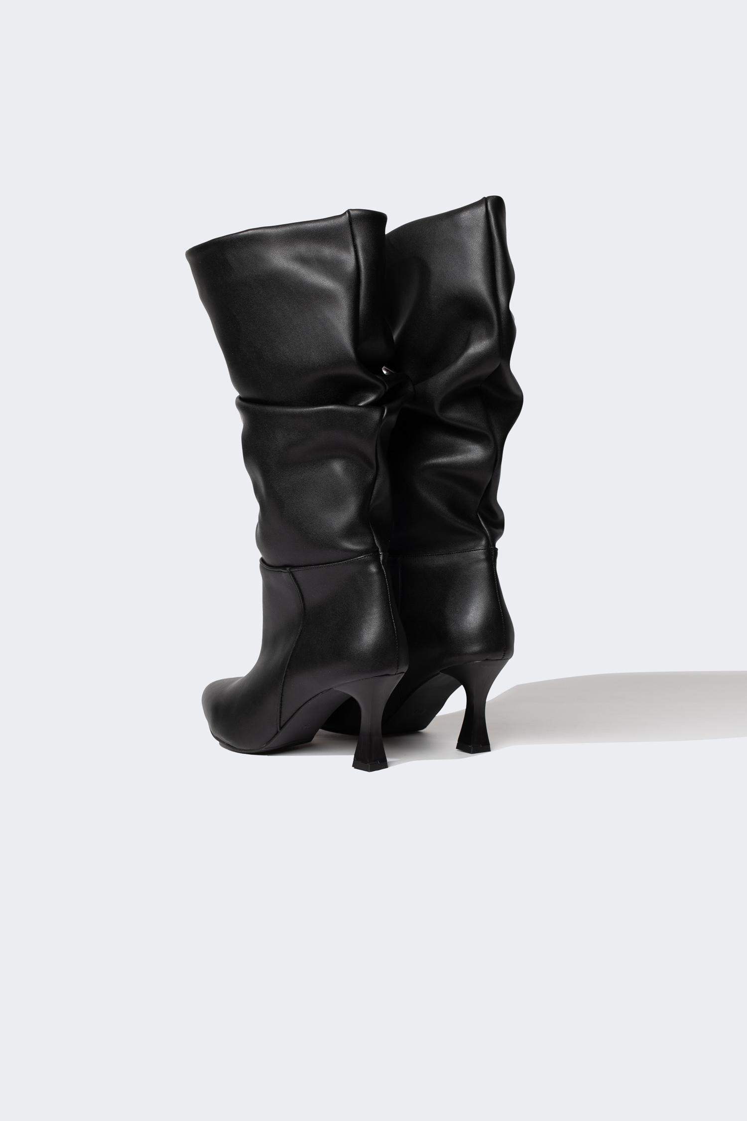 Faux Leather High Sole Boots