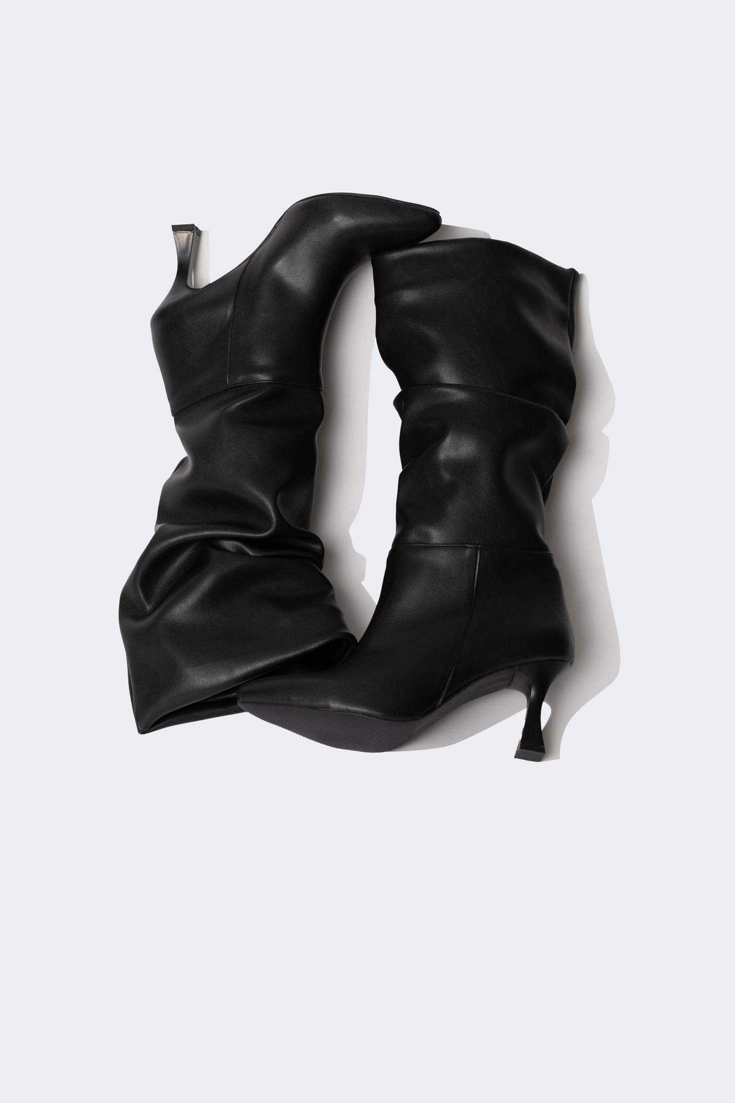 Faux Leather High Sole Boots