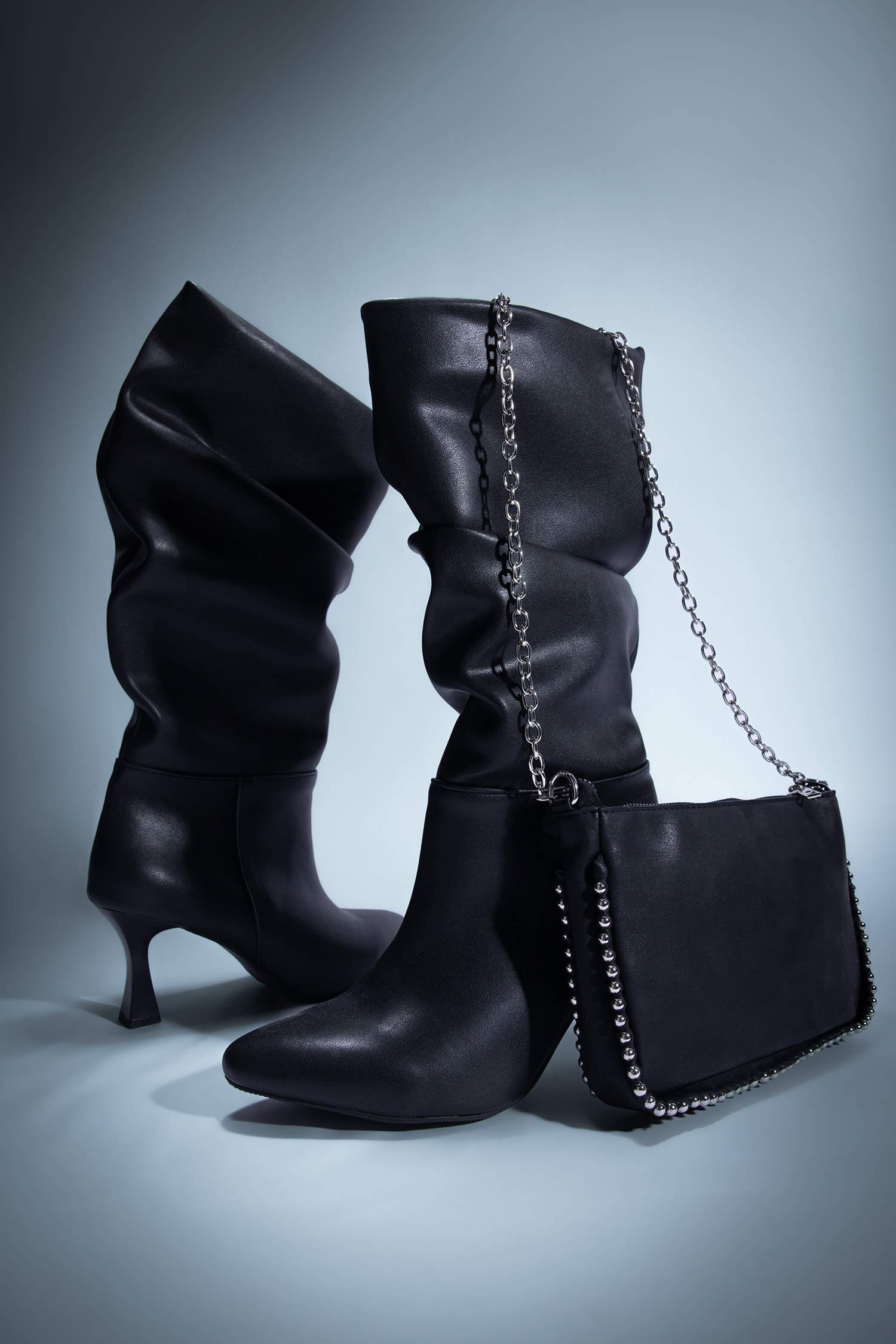 Faux Leather High Sole Boots