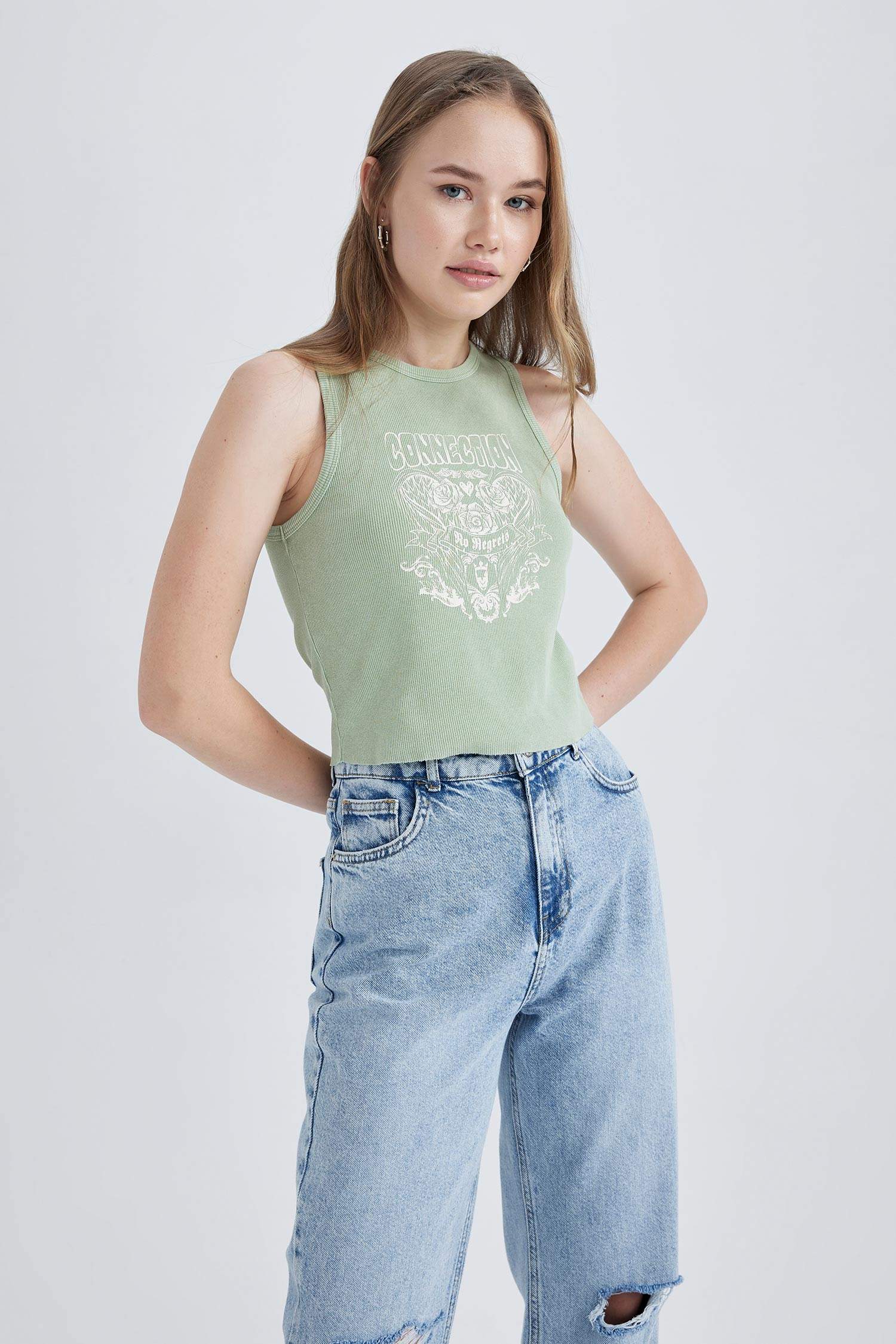 كروب توب مطبوع مضلع