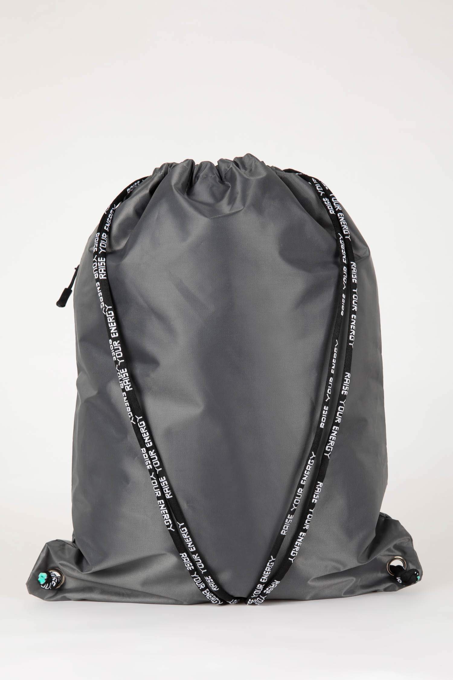 Erkek Su Geçirmez Kumaş Slogan Sırt Çantası