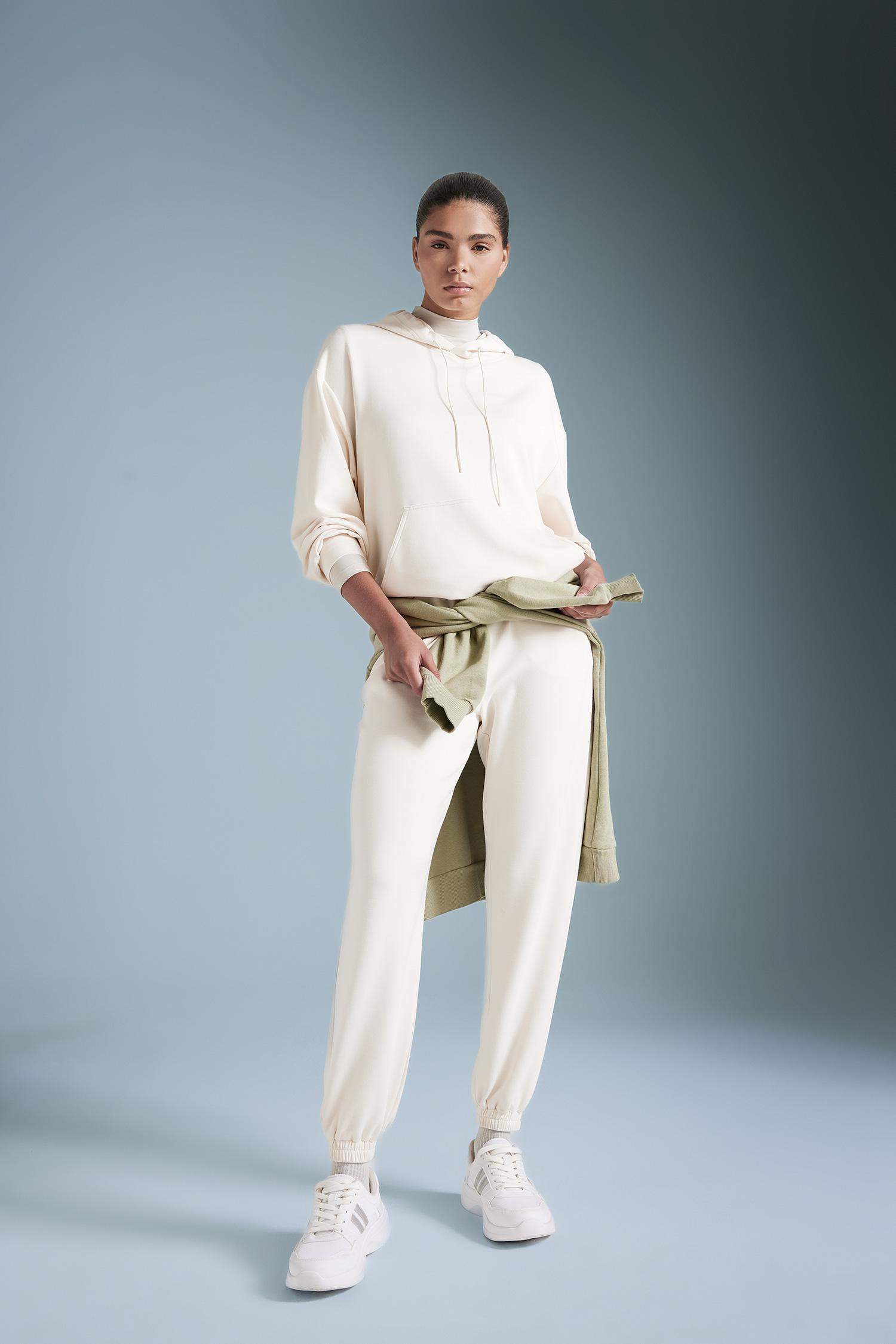 DeFactoFit Sporcu Jogger Eşofman Altı Standart Fit Modal Çift Cepli Basic Düz