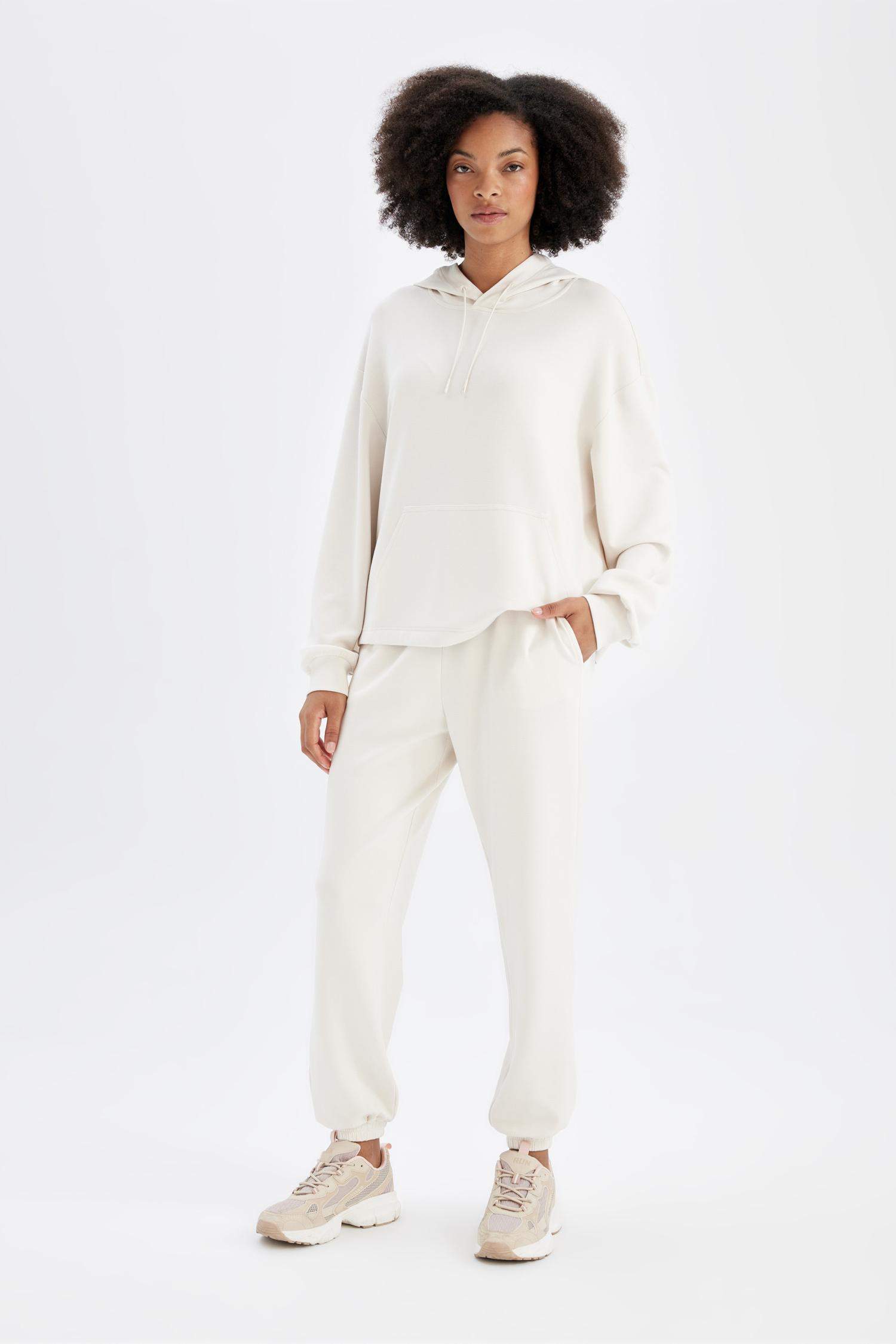 DeFactoFit Sporcu Jogger Eşofman Altı Standart Fit Modal Çift Cepli Basic Düz