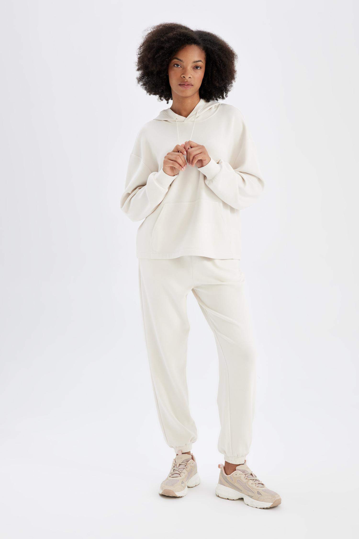 DeFactoFit Sporcu Jogger Eşofman Altı Standart Fit Modal Çift Cepli Basic Düz