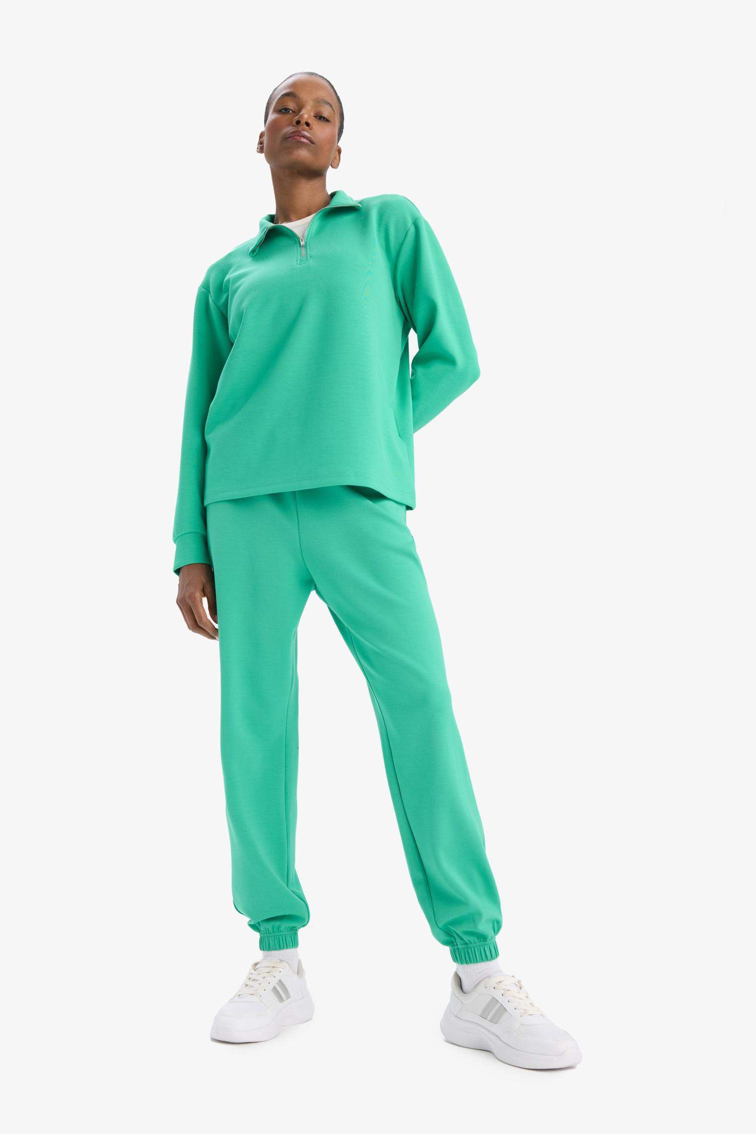 DeFactoFit Standart Fit Cepli Jogger Paça Standart Fit Basic Düz Modal Pantolon